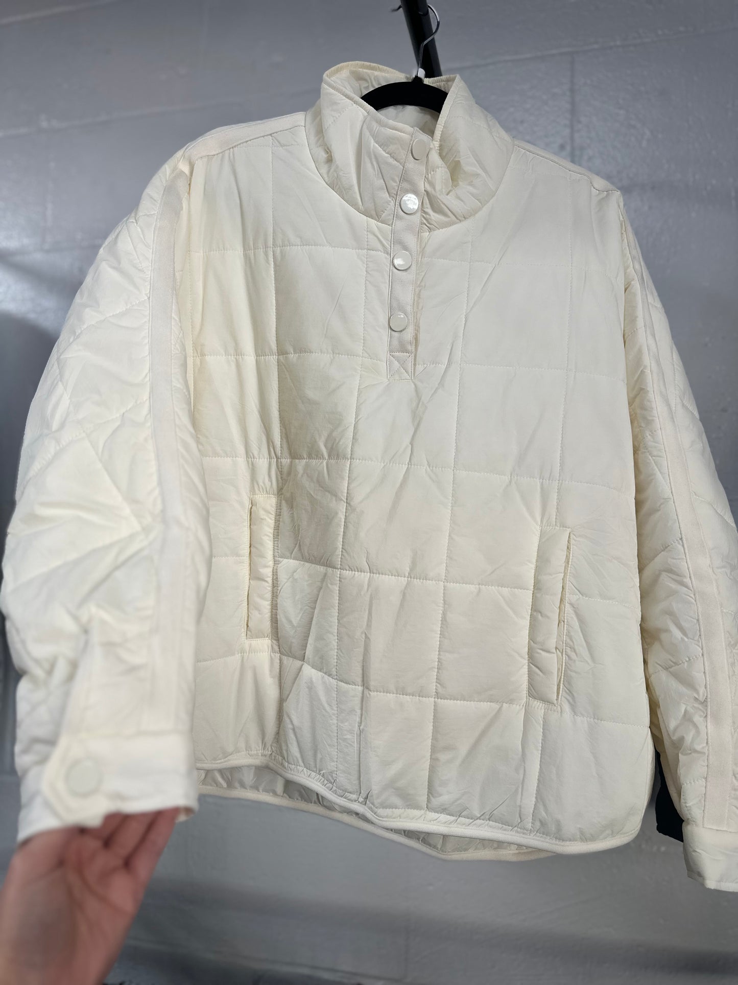 The Cream Quilted Puffer Pullover