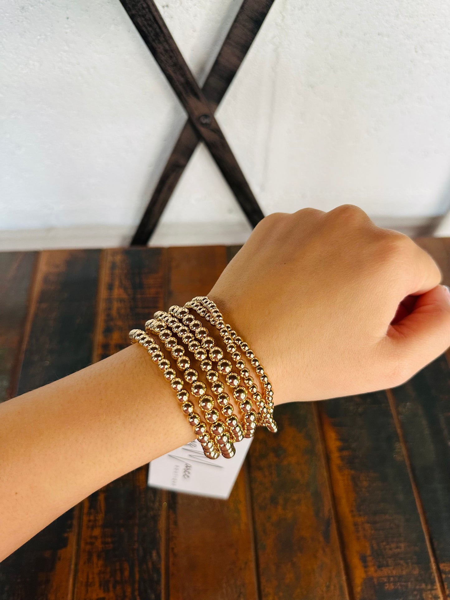 Gold Beaded Bracelet Set