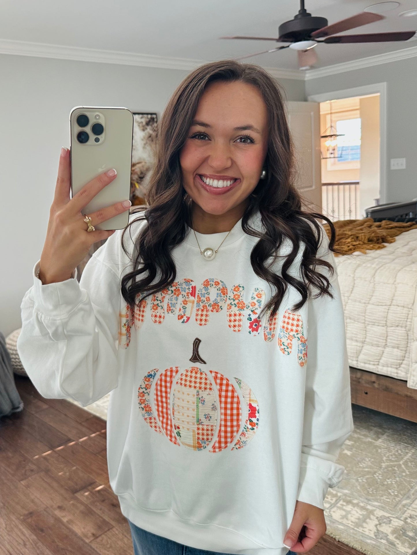 The Pumpkin Patchwork Long Sleeve Crewneck