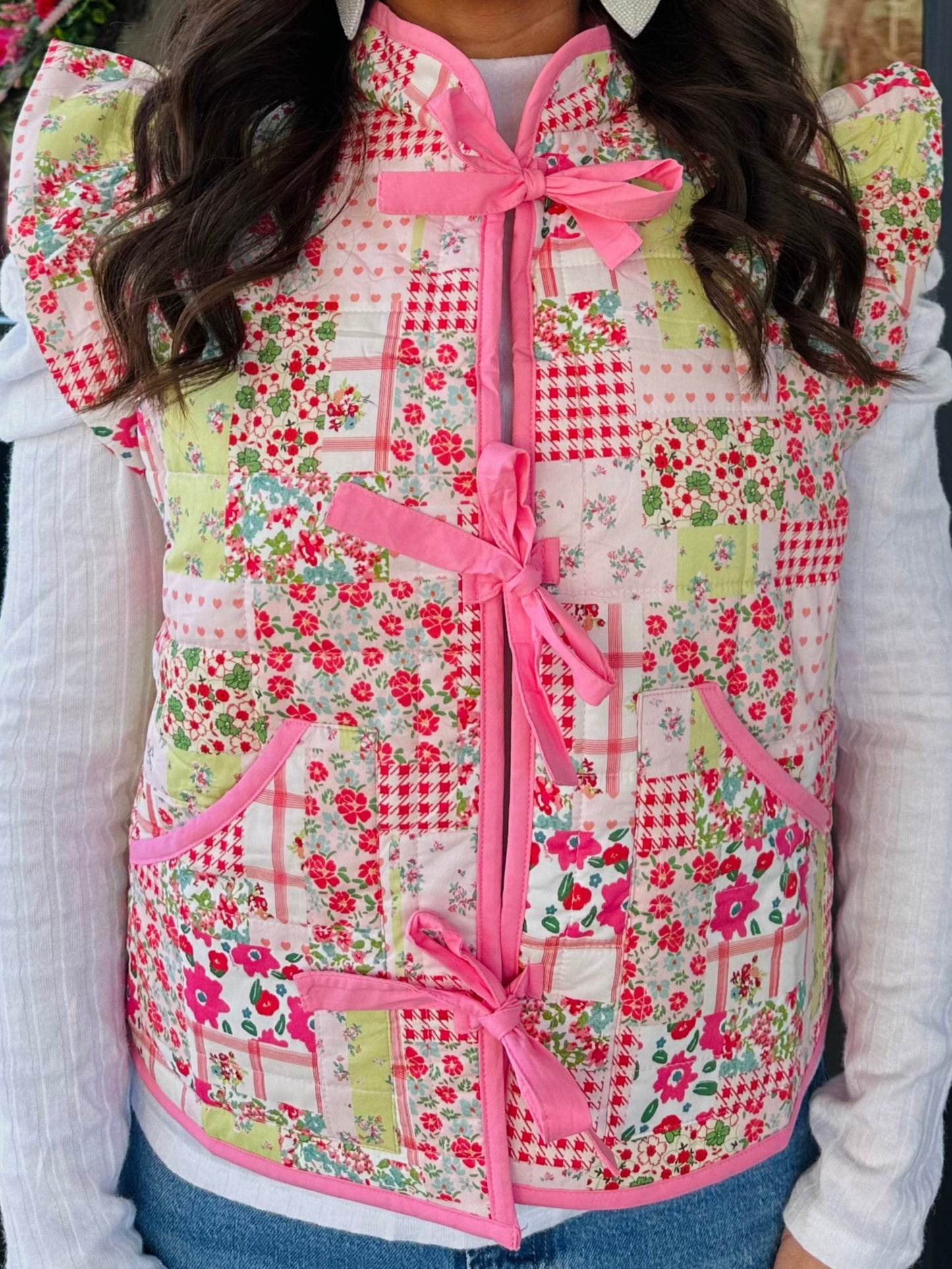 The Lily Pink Patchwork Quilted Vest