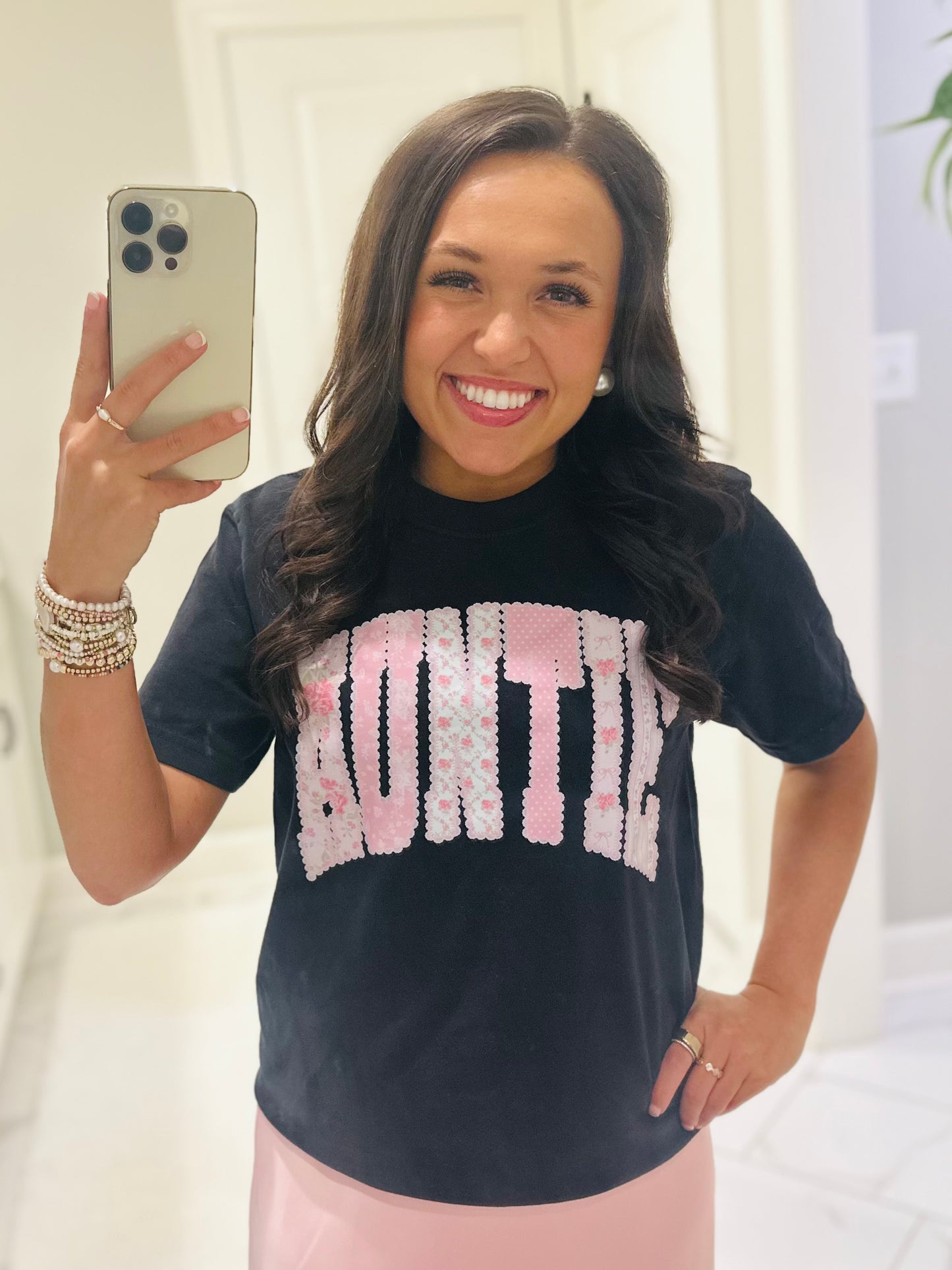 The Auntie Pink Pastel Coquette Tee