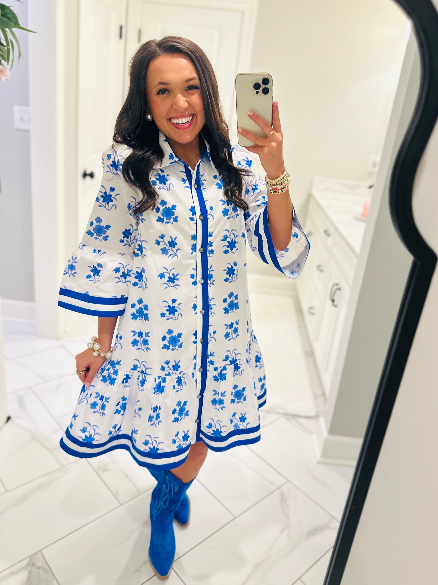 The Betsy Blue Floral Dress