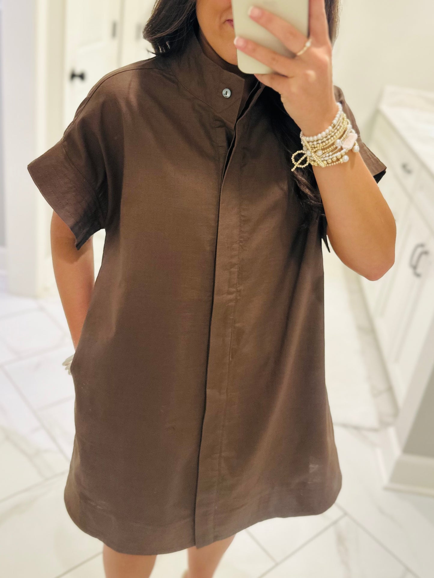 The Rach Brown Shirt Dress