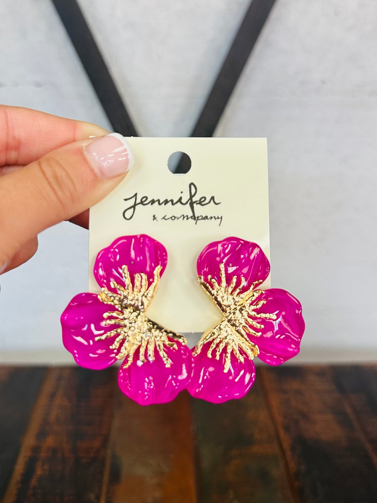 Flower Statement Earring - Fuchsia