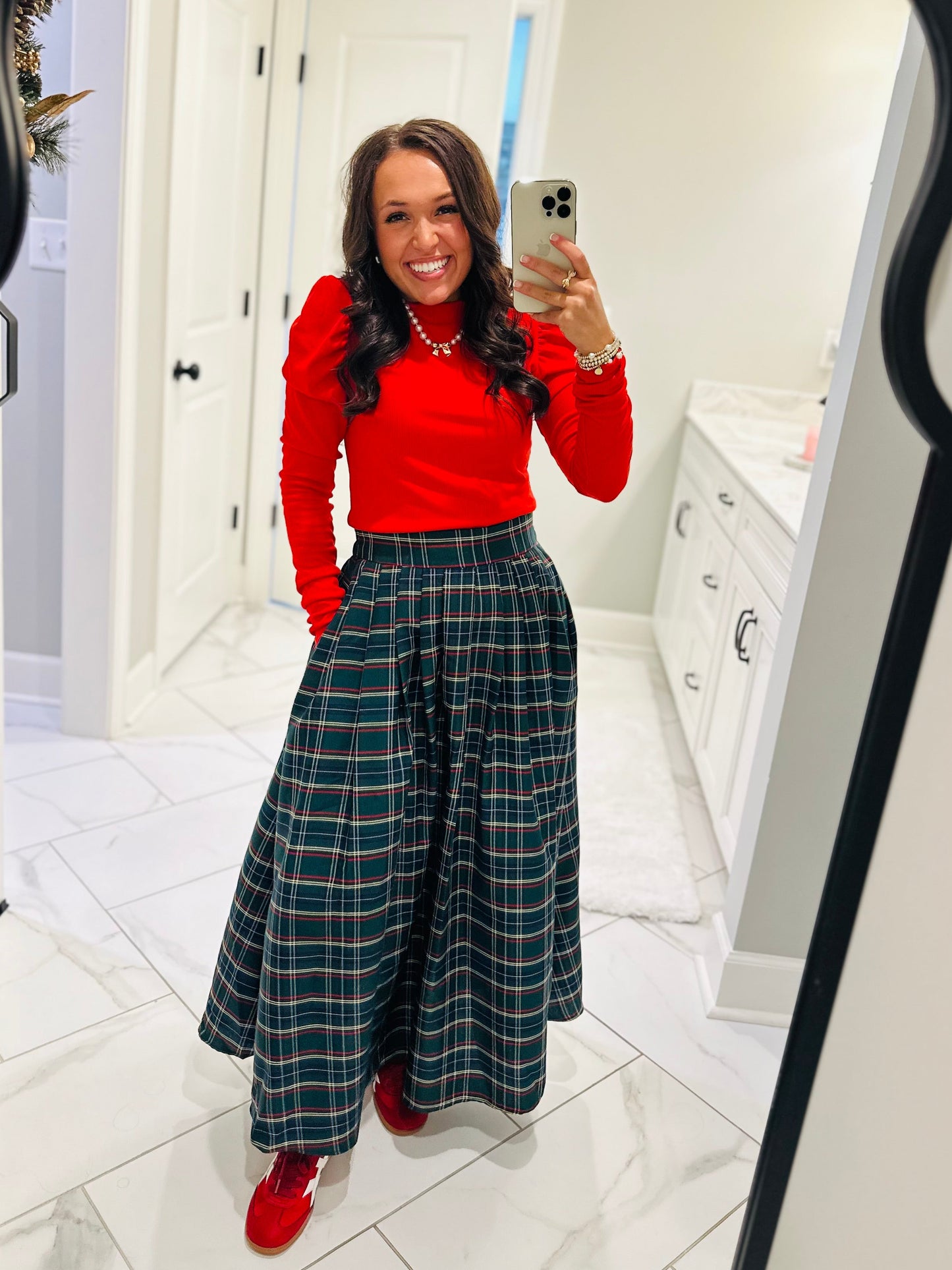 The Neva Red Puff Sleeve Top