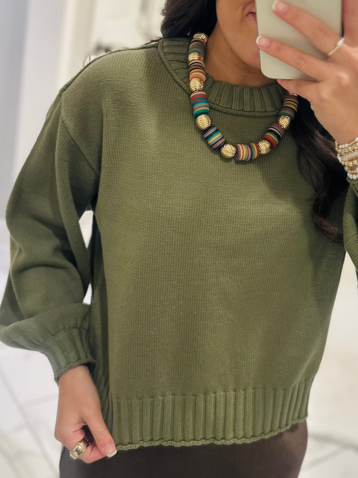 The Lydia Olive Green Sweater