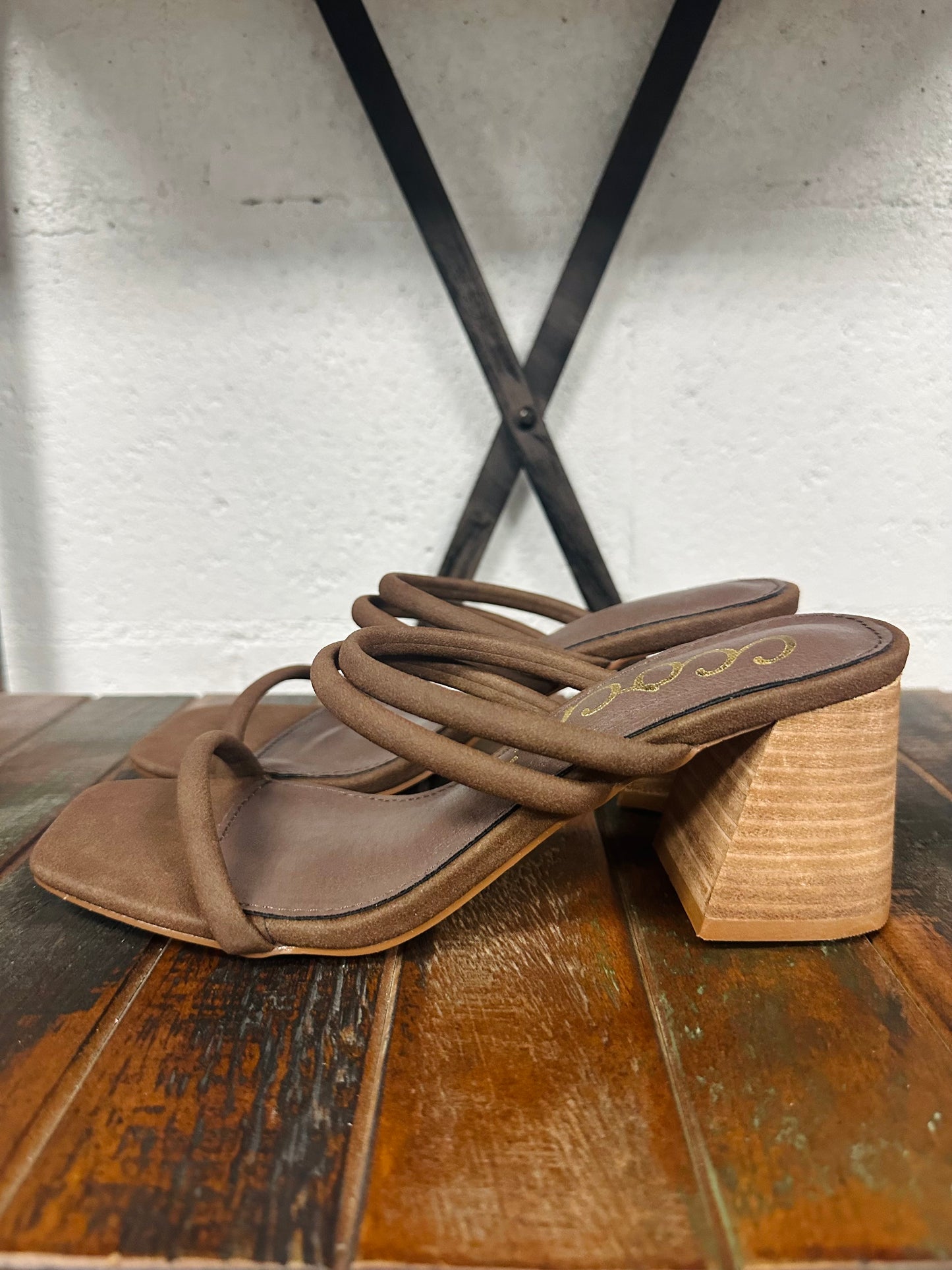 The Heather Chestnut Suede Heel