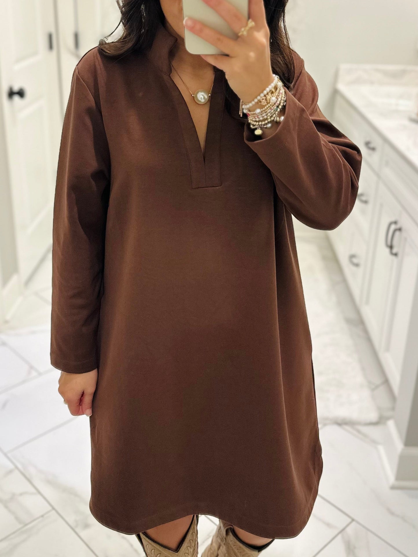 The Nicole Brown Long Sleeve Dress