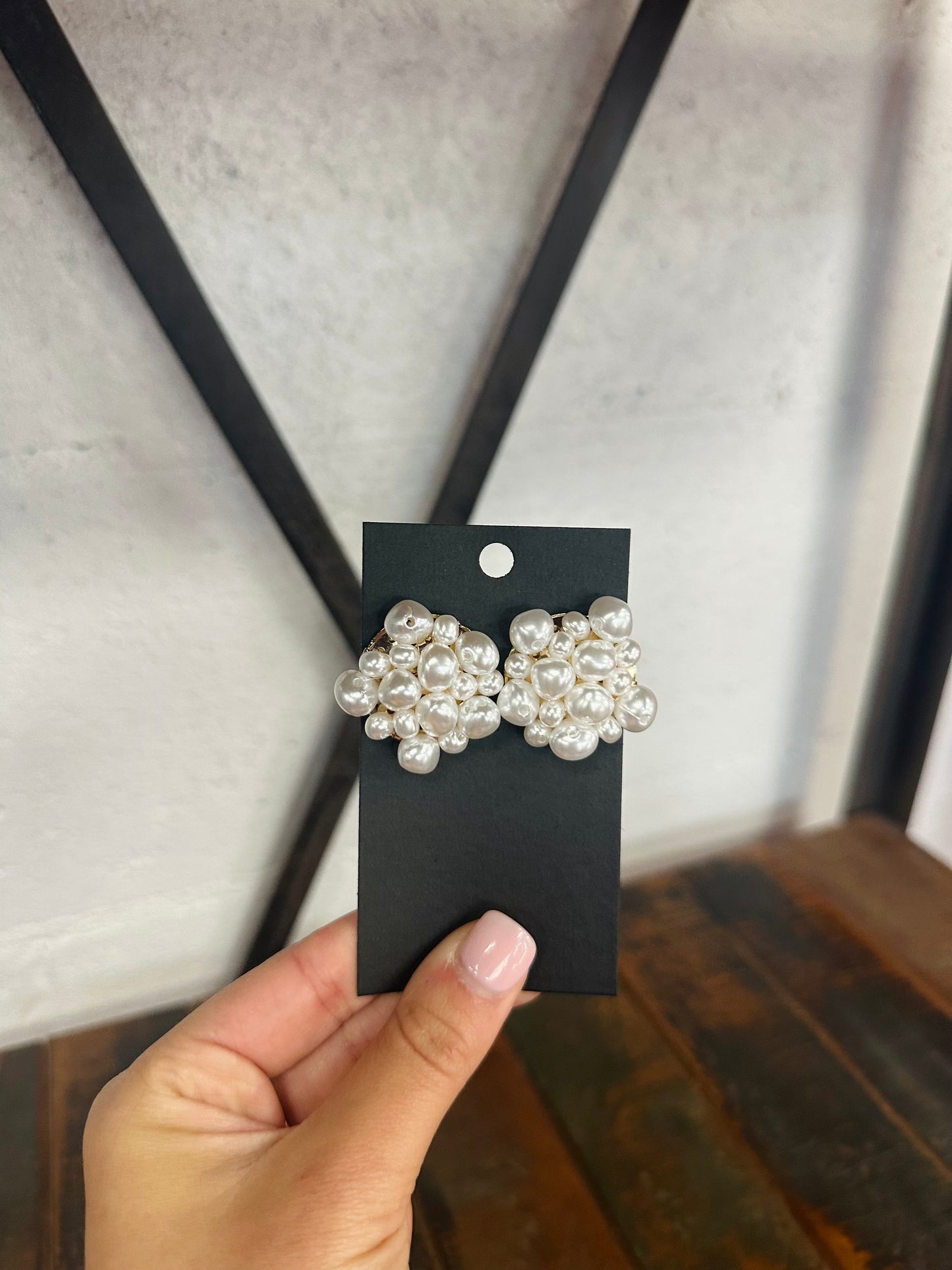Pearl Round Cluster Earring