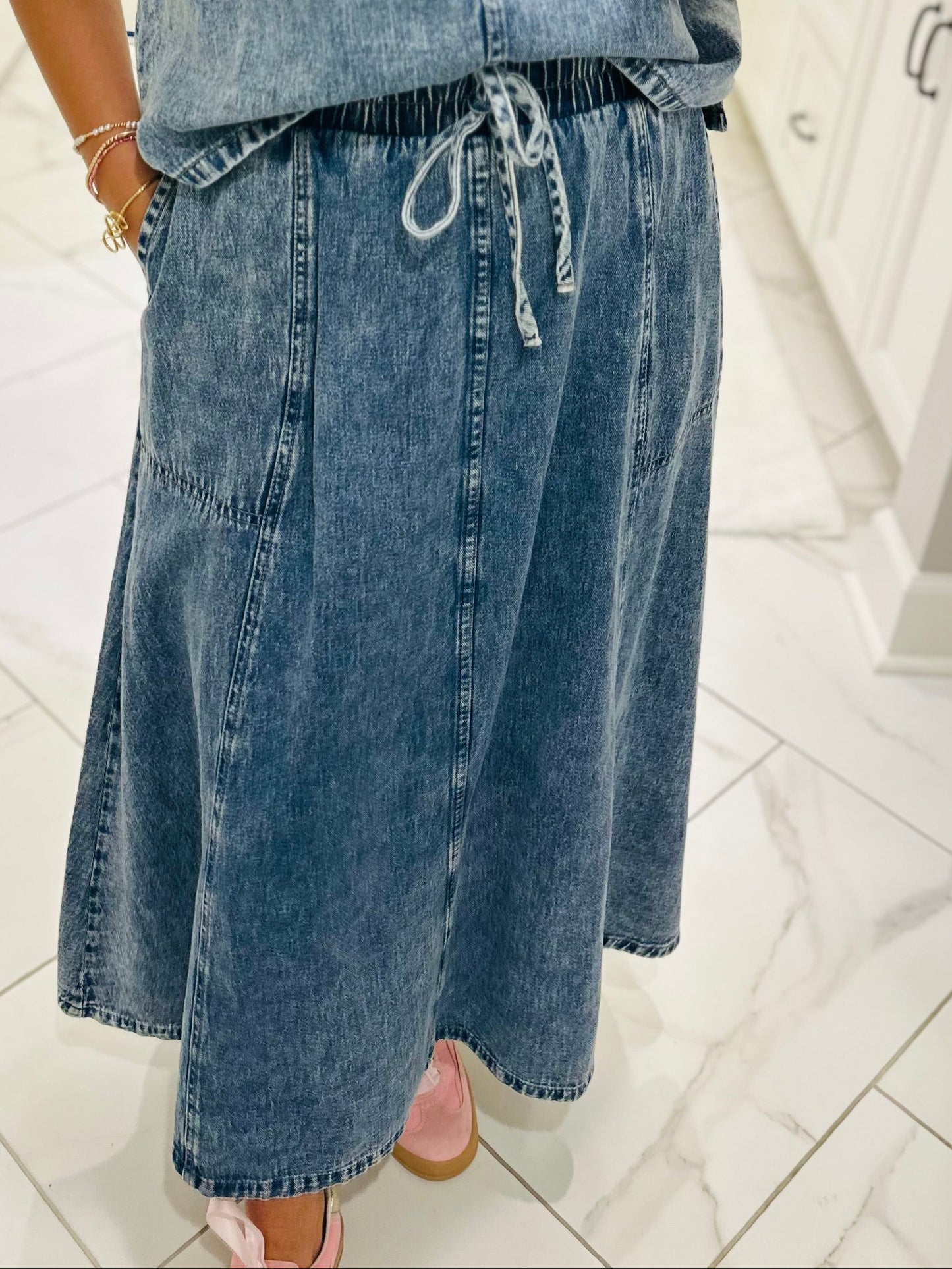 The Sadie Rae Denim Top + Skirt Set
