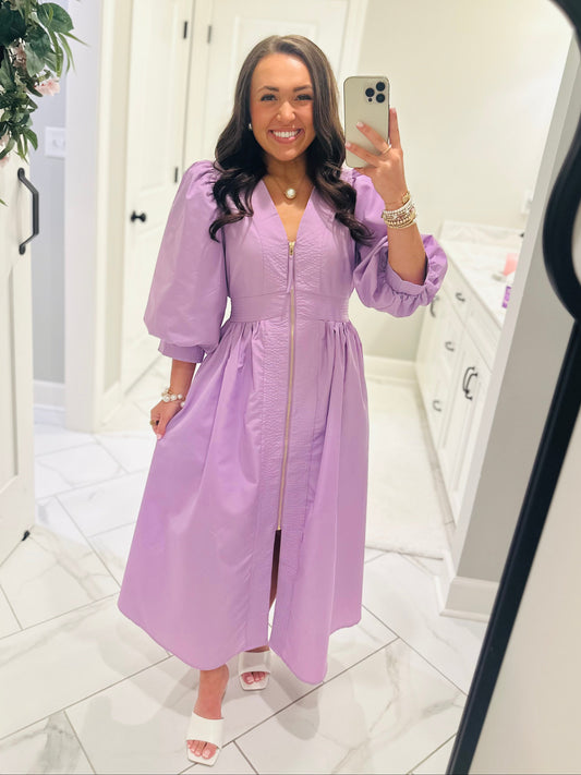 The Libby Lavender Midi Dress