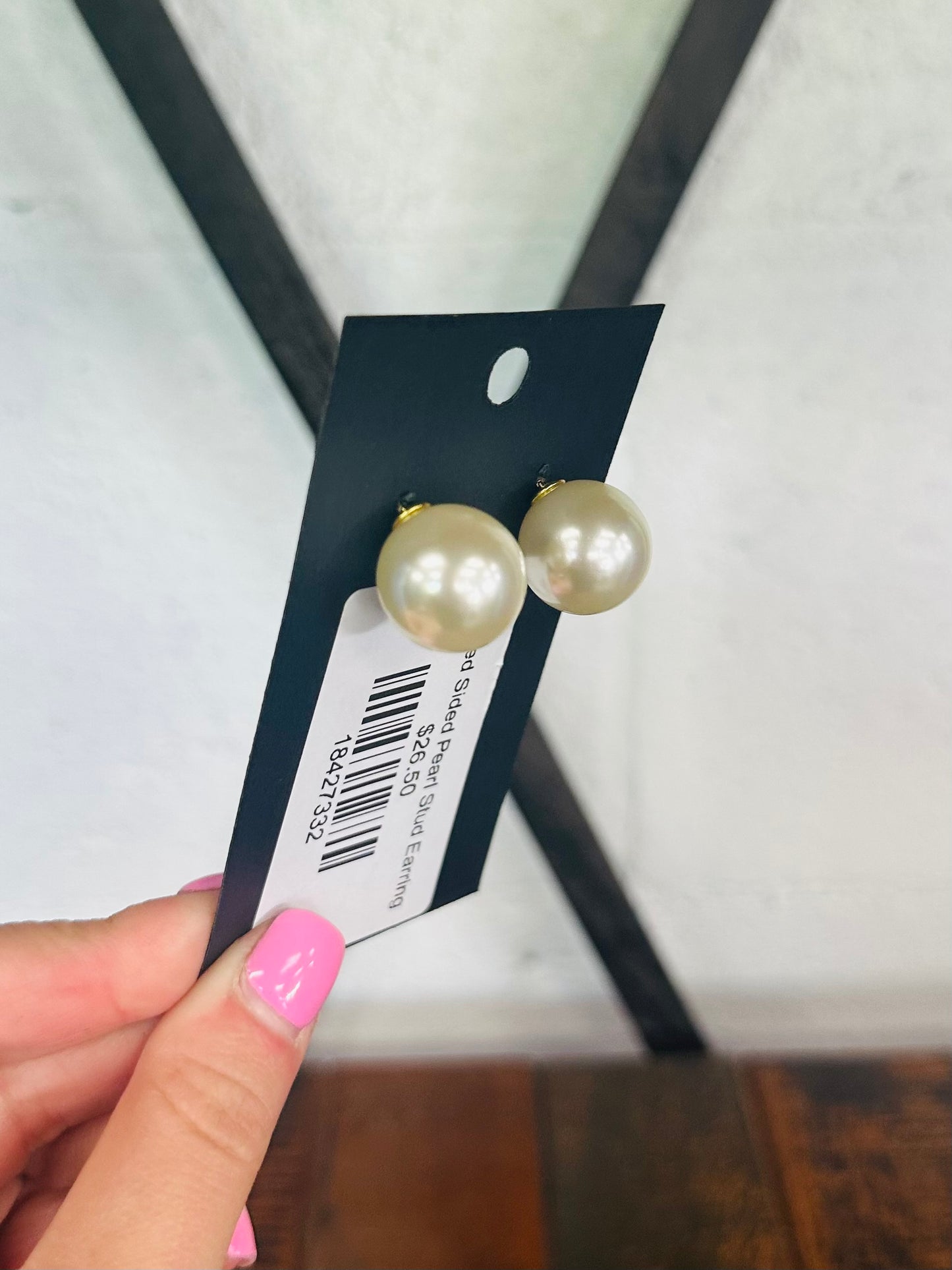 Doubled Sided Pearl Stud Earring