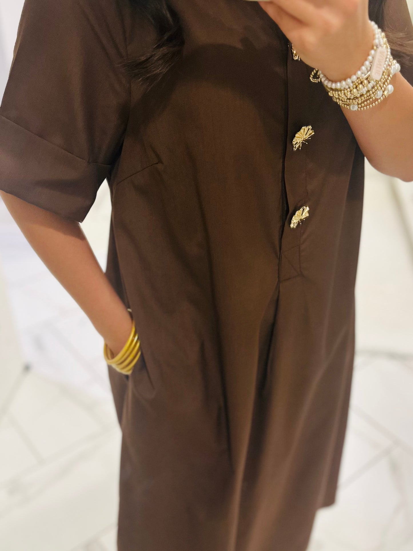 The Delaney Brown Midi Dress
