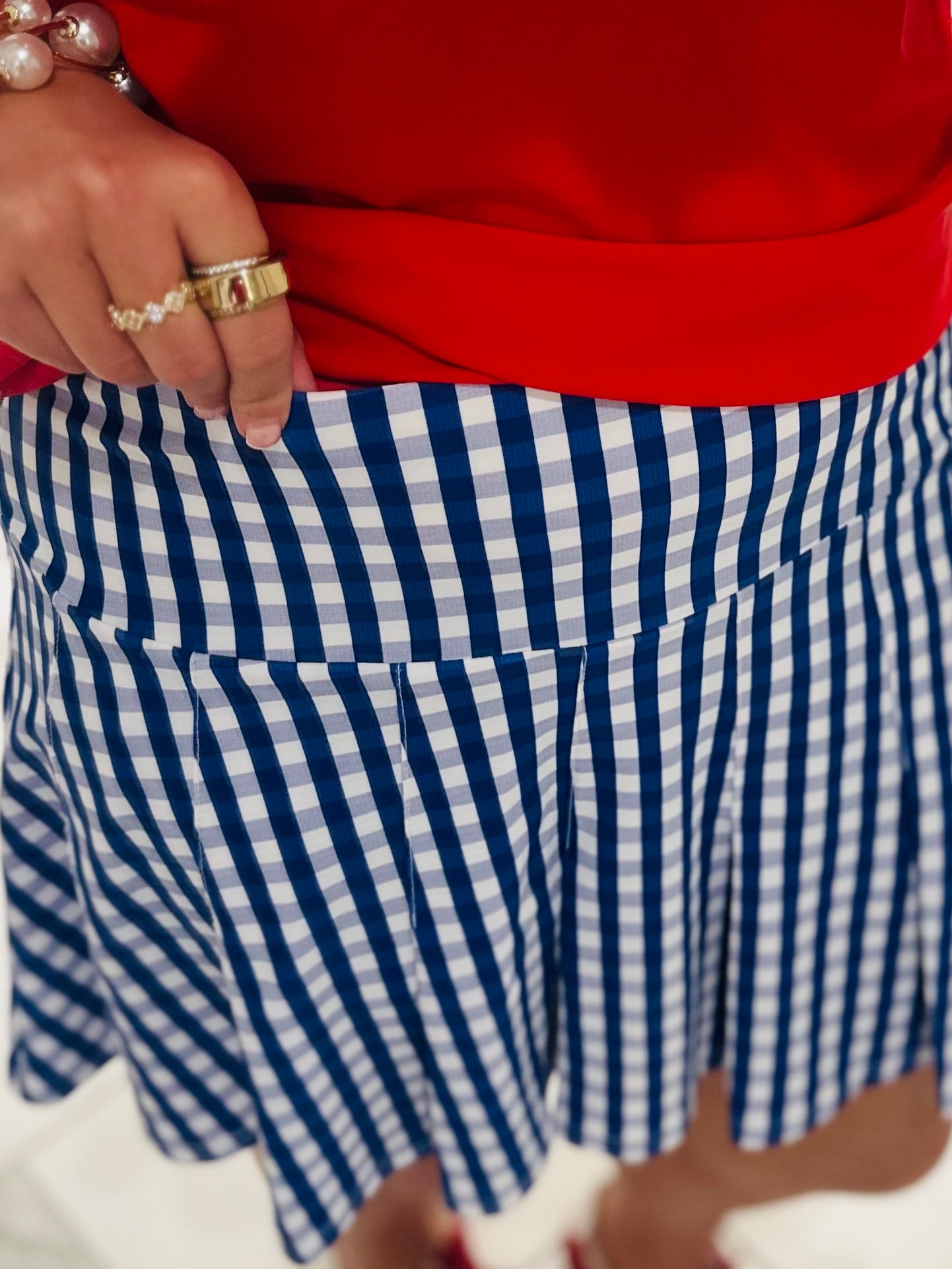 The Jackie Royal Blue Gingham Skort