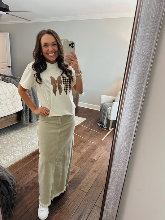 The High Rise Sand Maxi Skirt