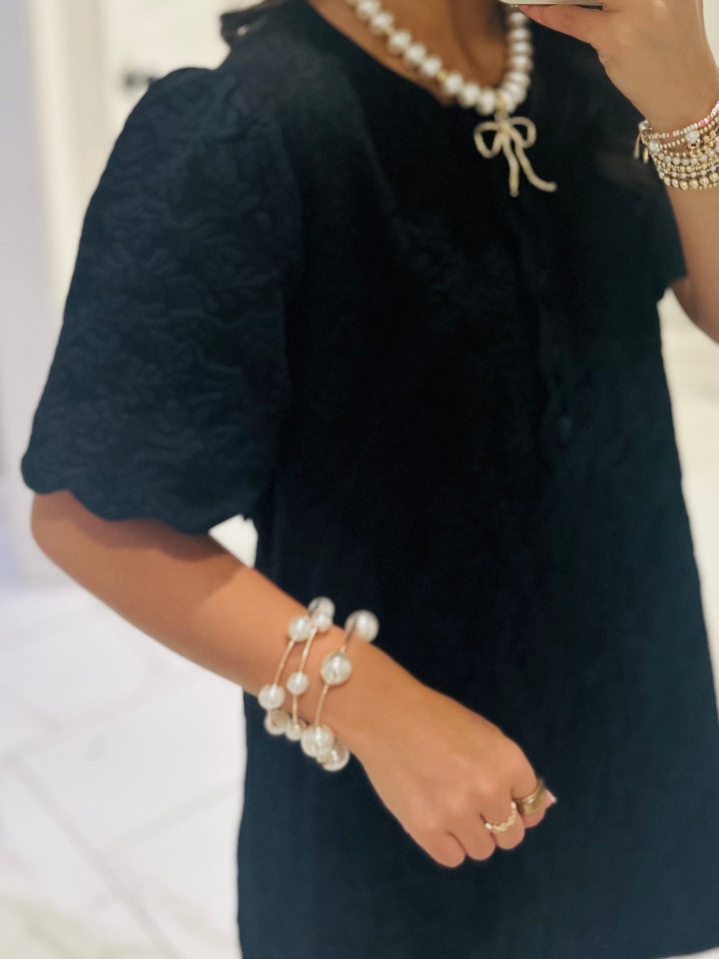 The Baylor Black Jacquard Dress