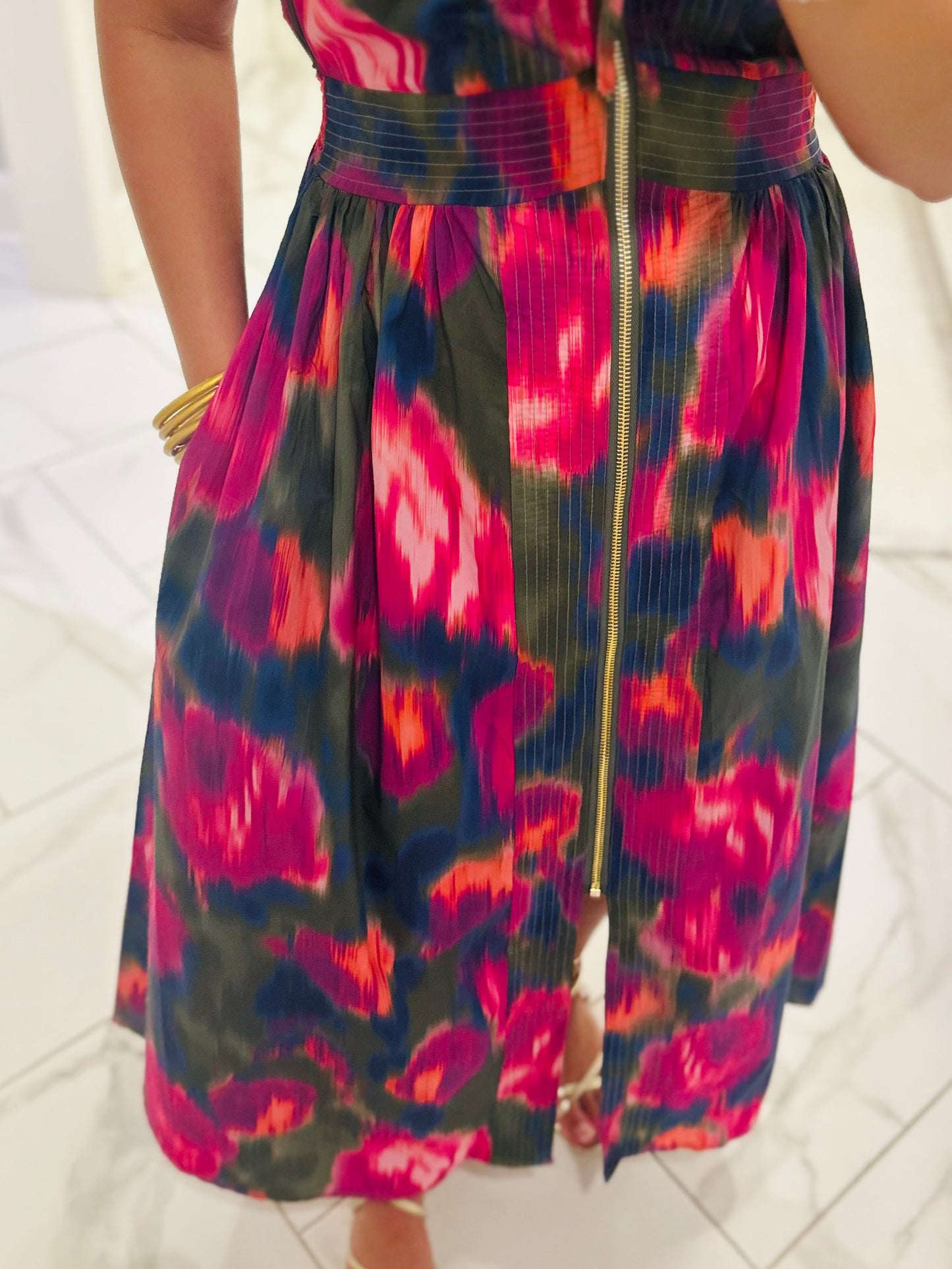 The Libby Magenta Midi Dress