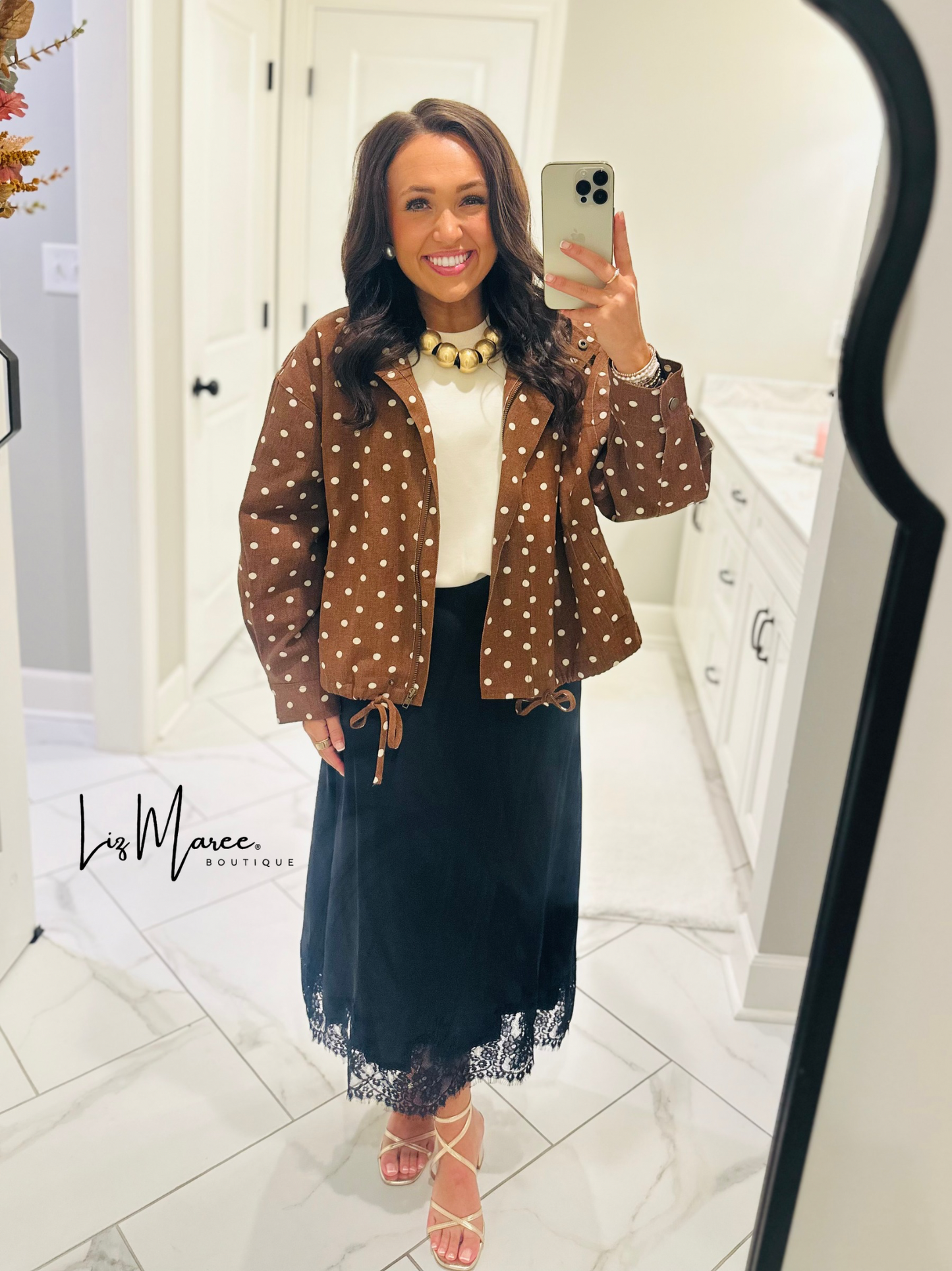 The Reese Brown Polka Dot Jacket