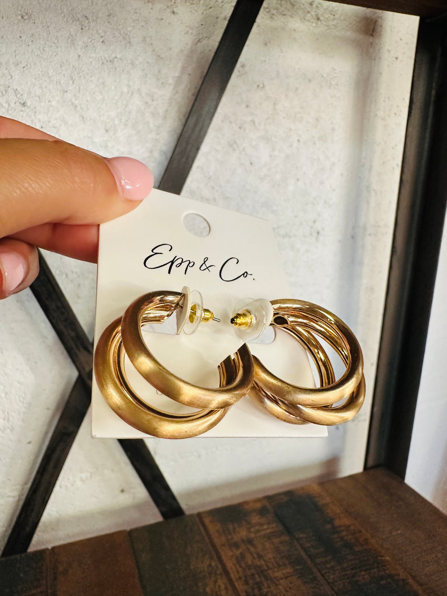 Gold Triple Hoops