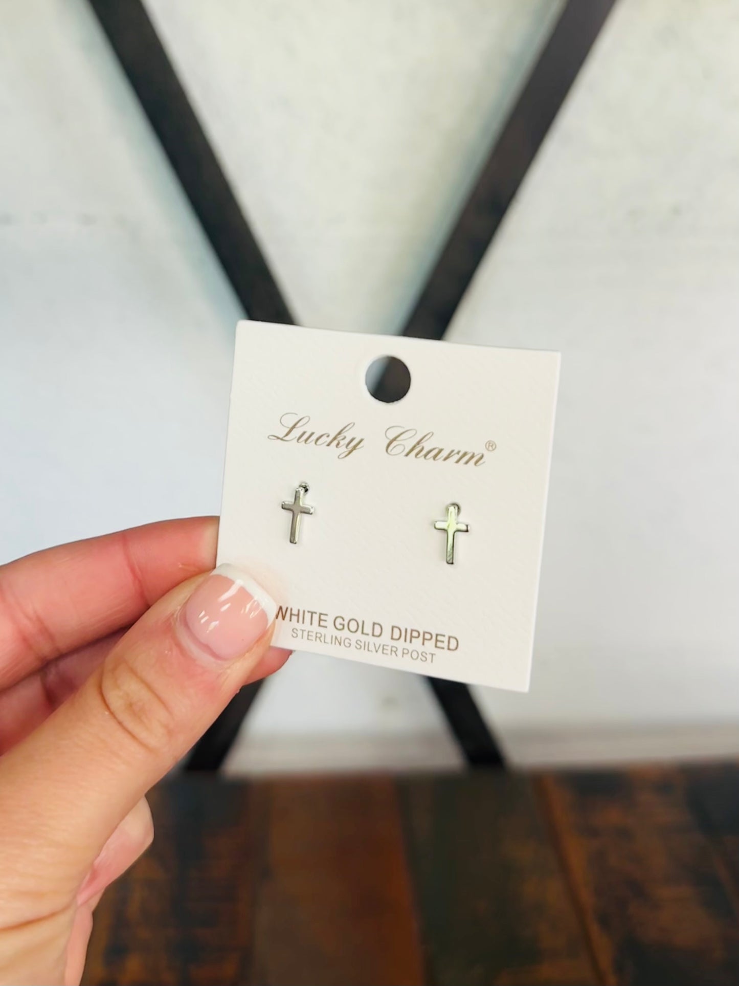 Silver Cross Stud Earring