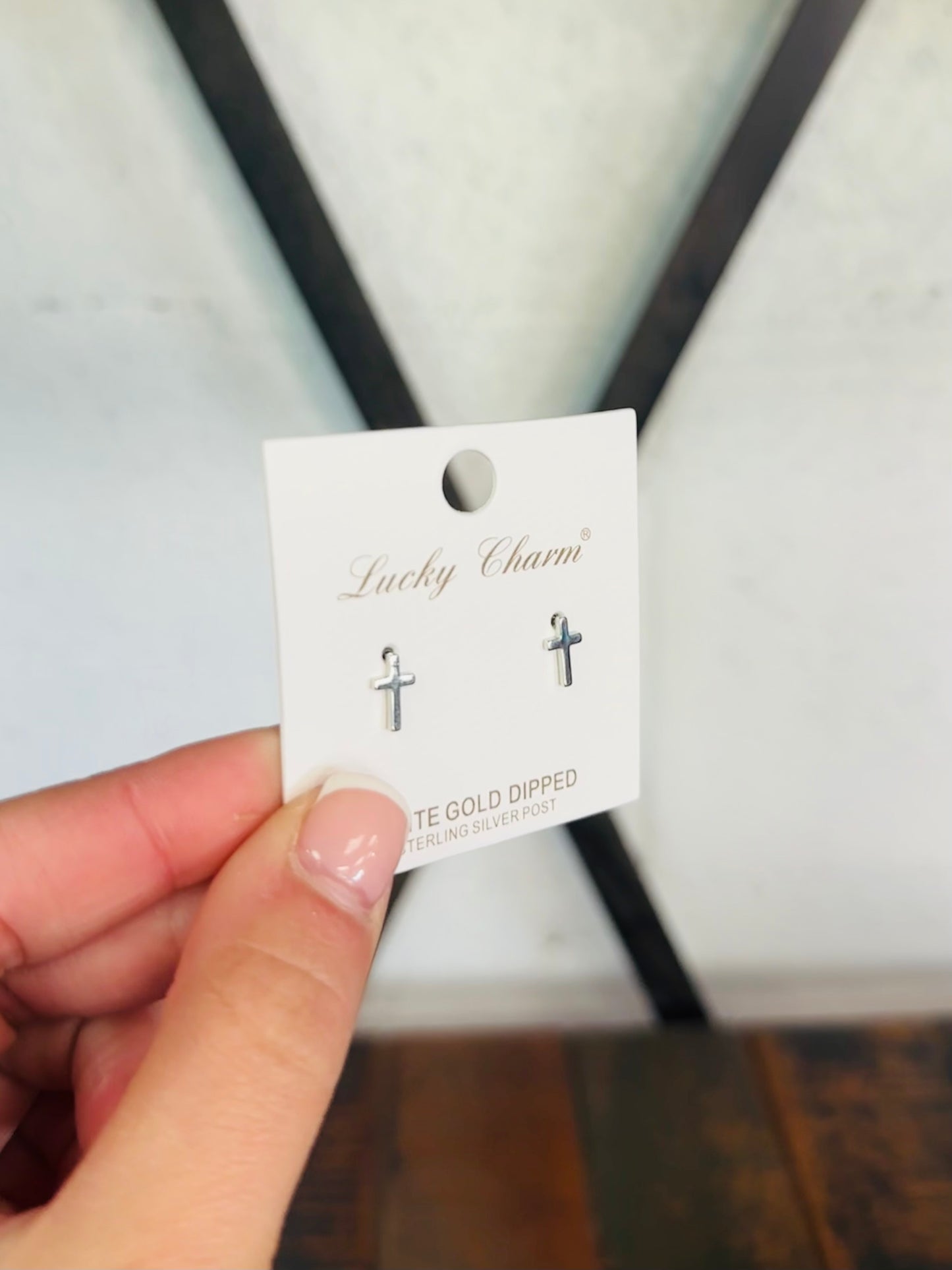 Silver Cross Stud Earring