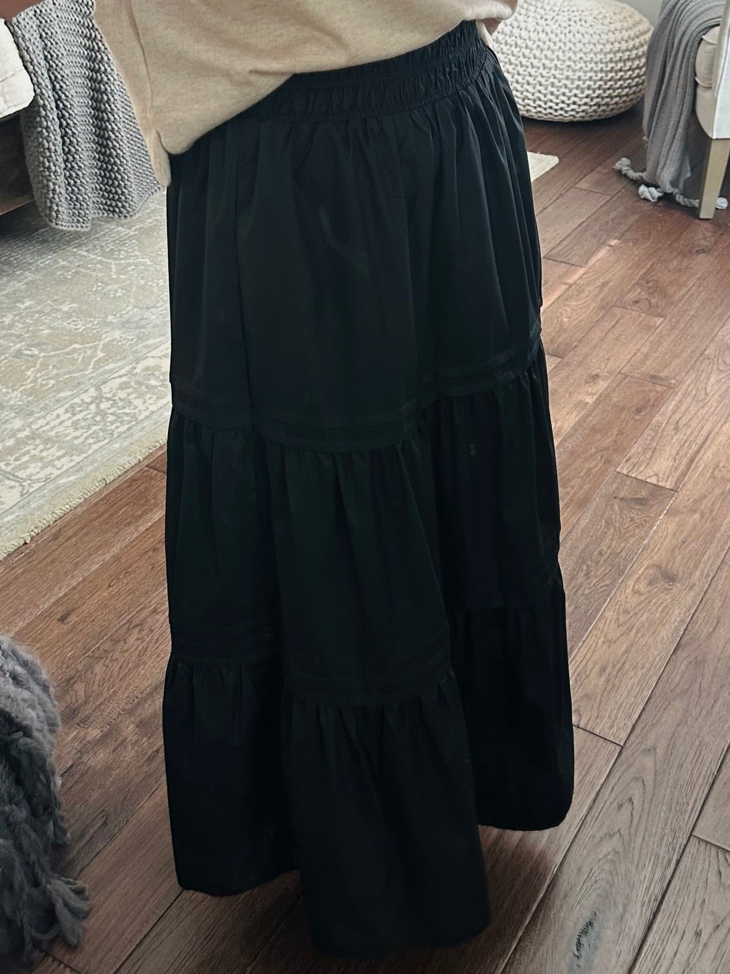 The Ruth Black Maxi Skirt