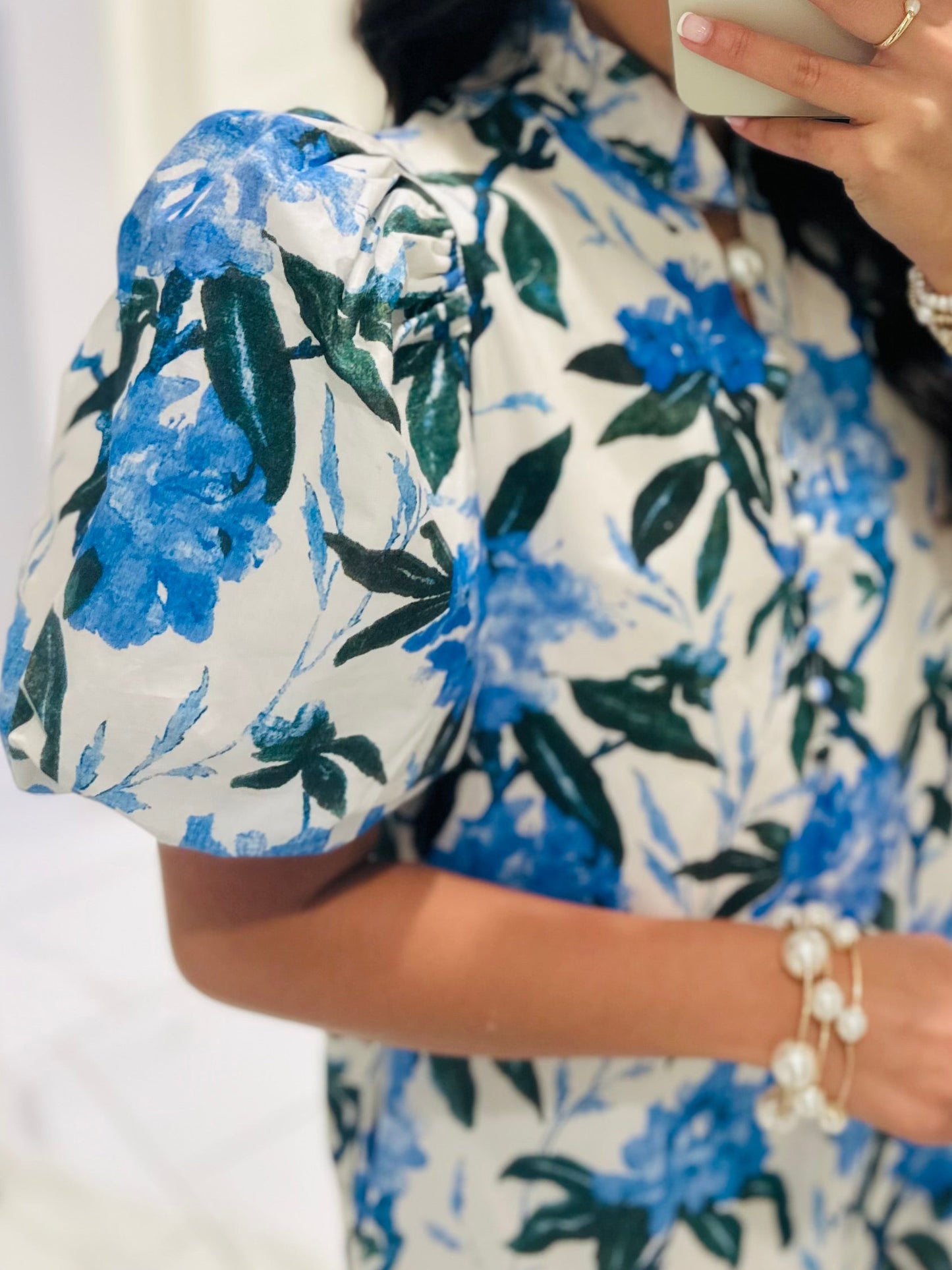 The Jane Blue Floral Midi Dress