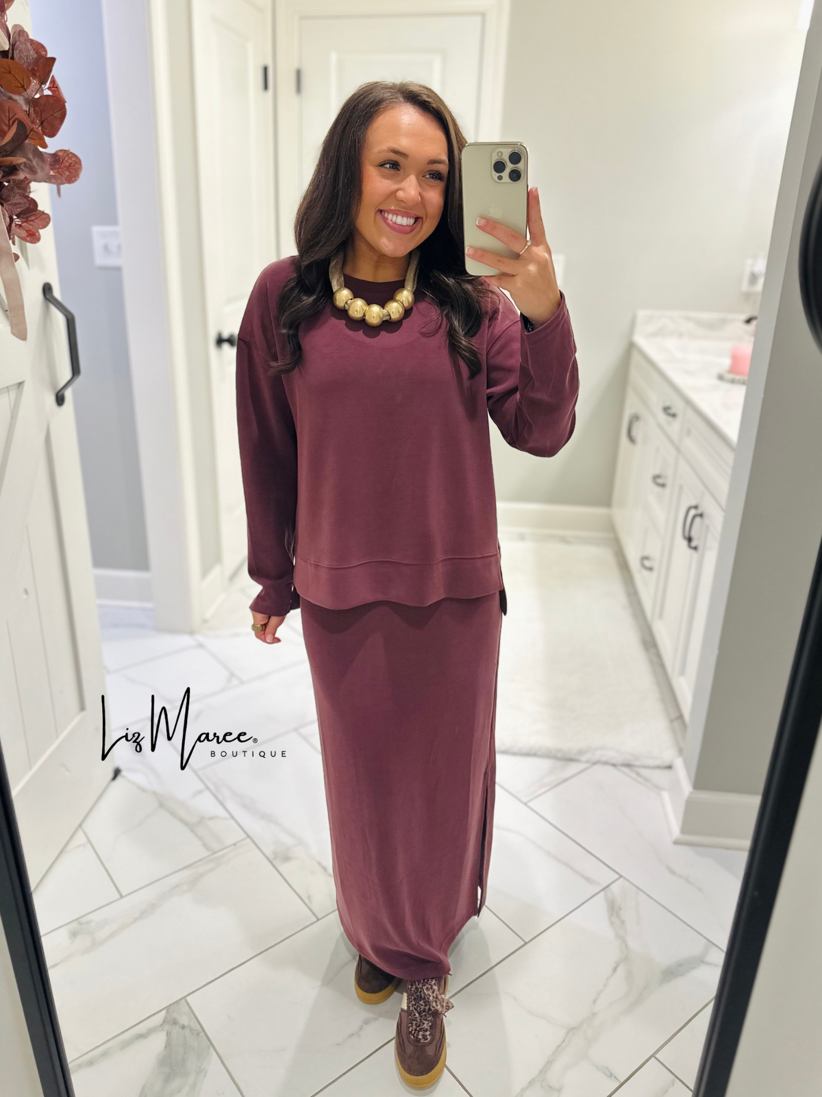 The Rheanne Wine 2 Piece Dress Set