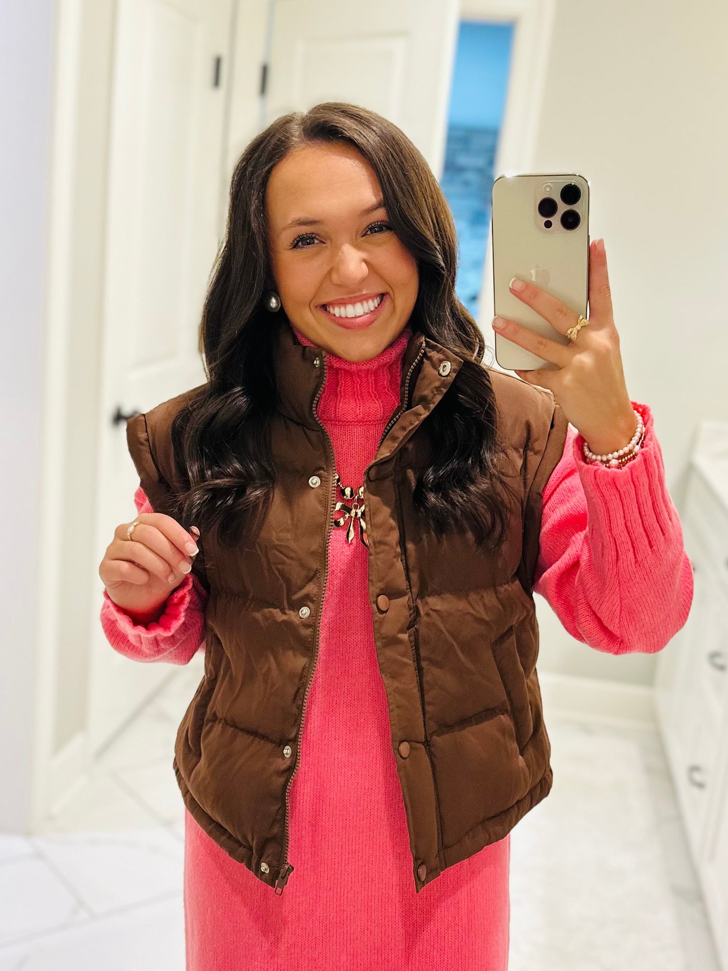 The Chocolate Brown Puffer Vest