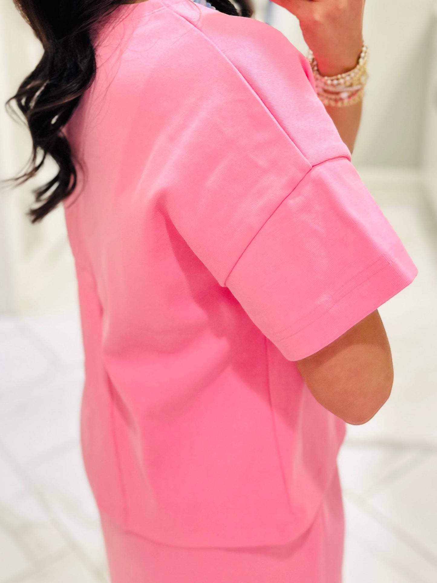 The Sonny Pink Knit Top + Skirt Set
