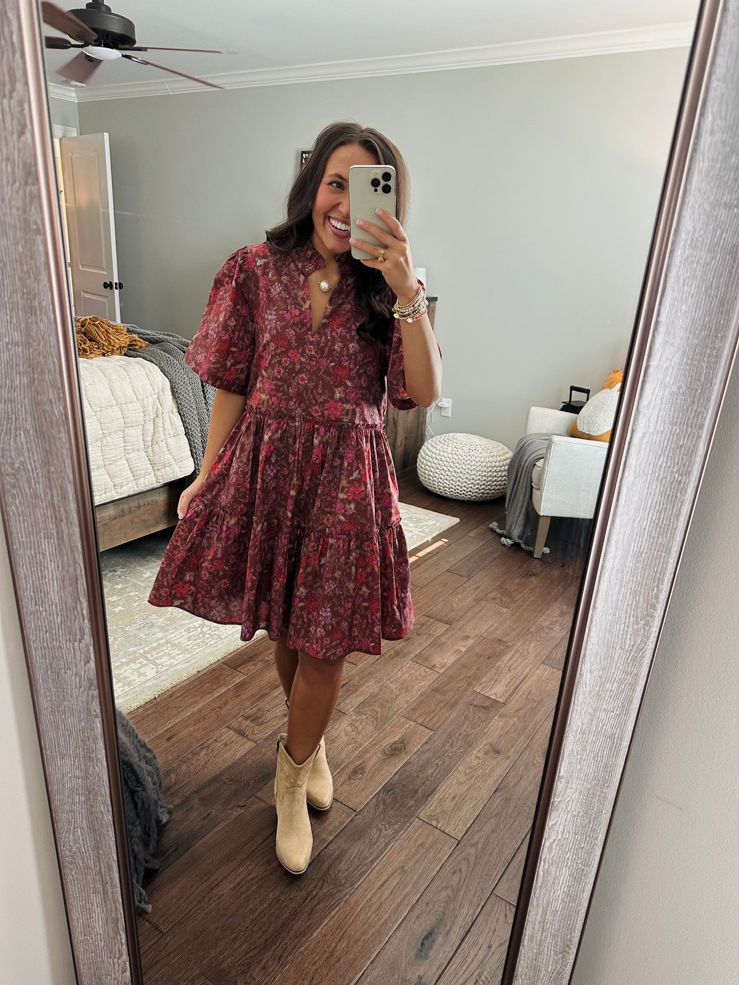 The Everleigh Brown Floral Dress