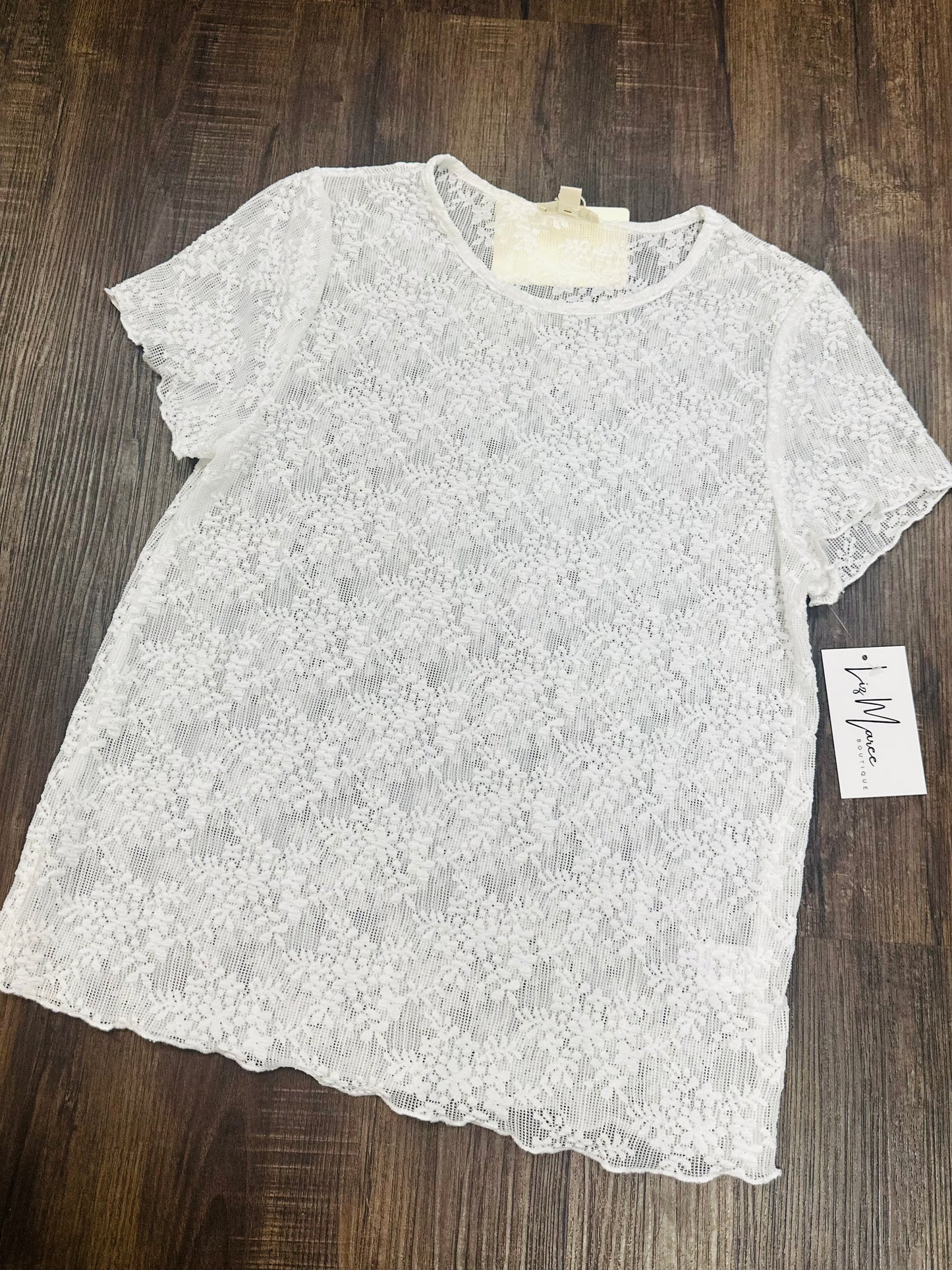 The Harlow White Lace Short Sleeve Top