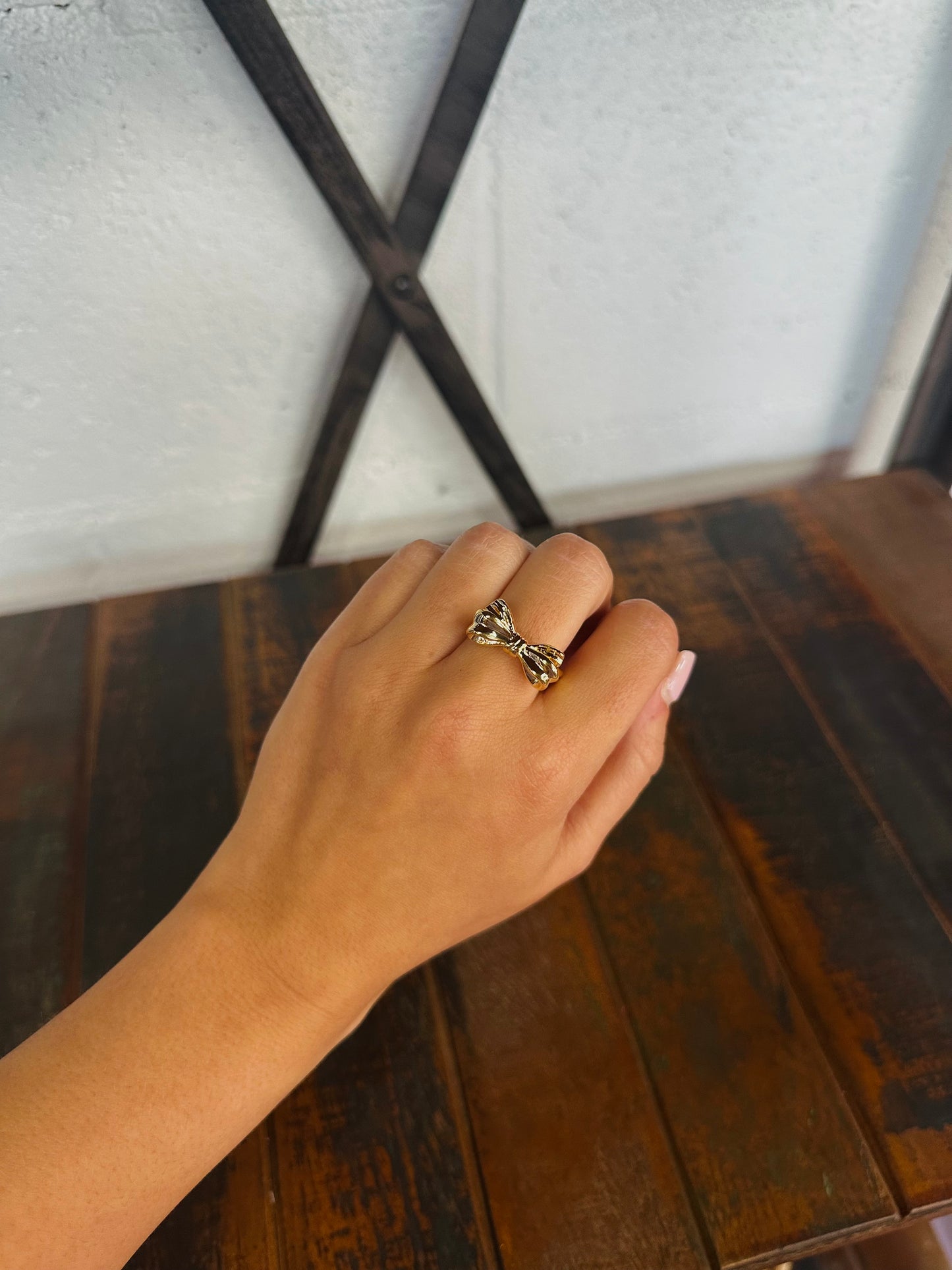 Gold Bow Ribbon Ring