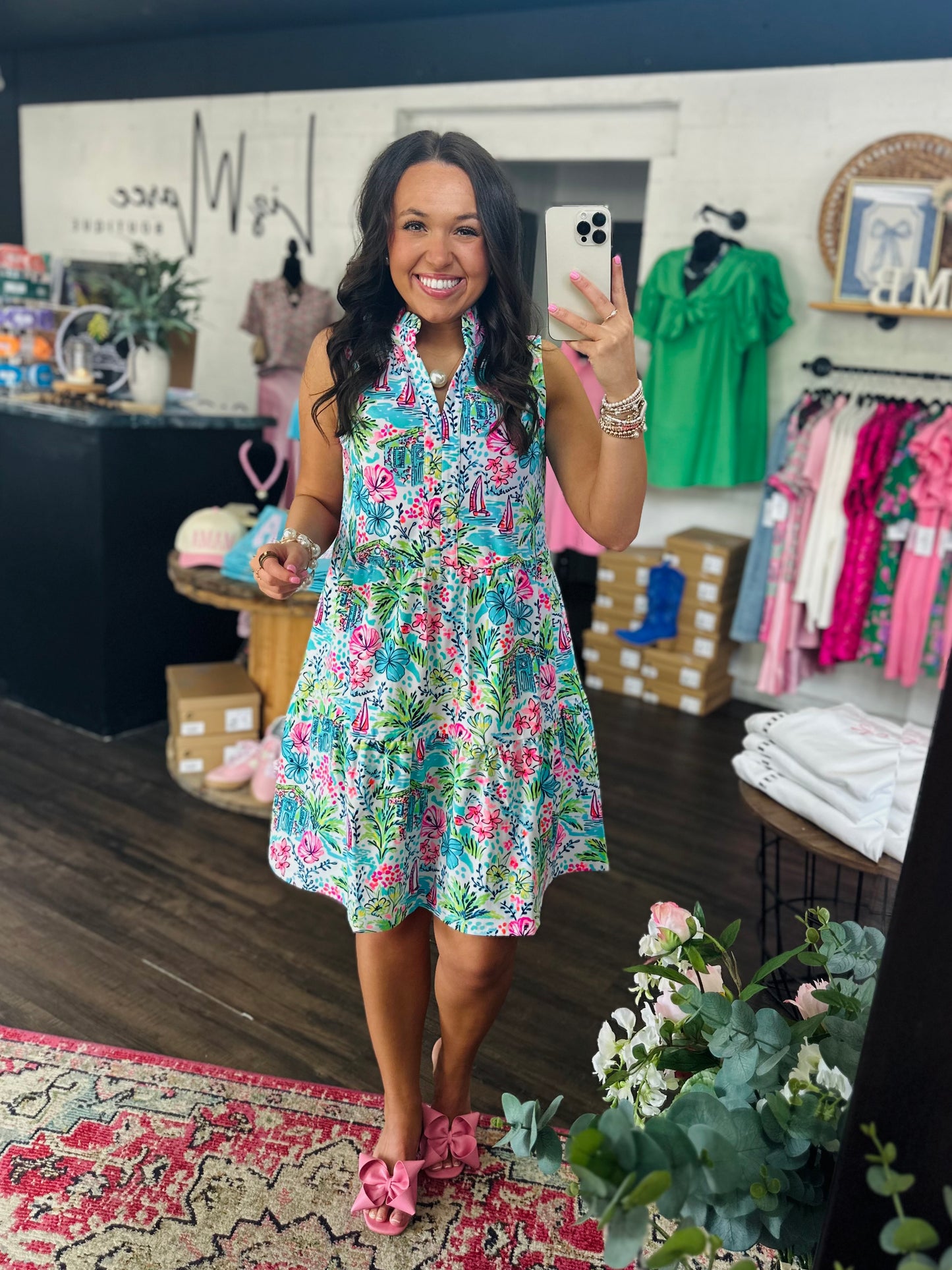 The Skye White Coastal Tiered Sleeveless Dress