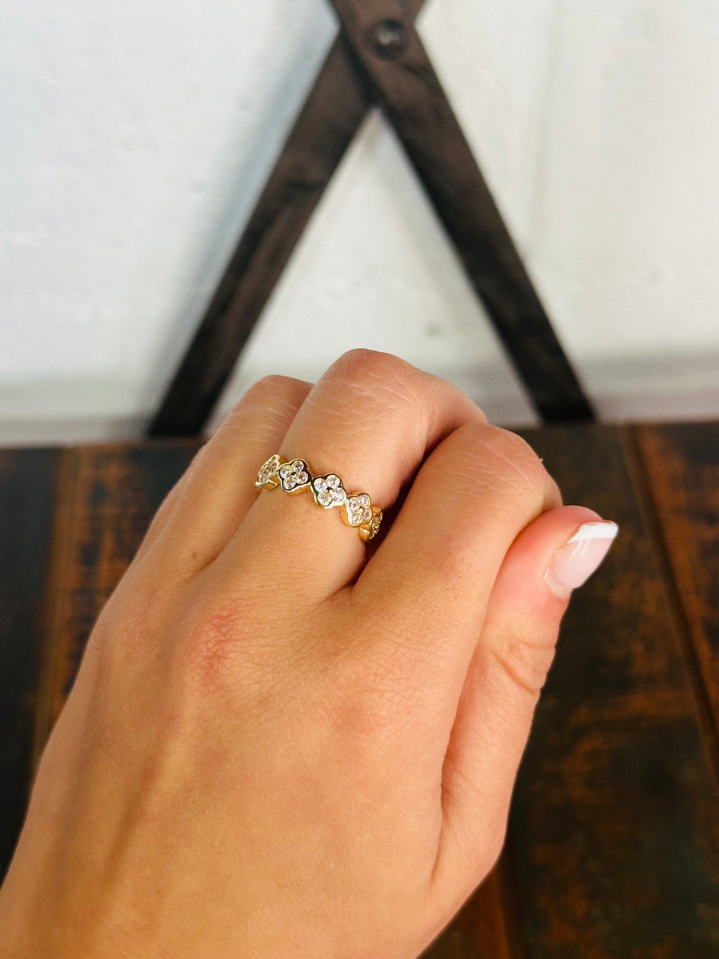 Gold Pave + Crystal Linked Ring