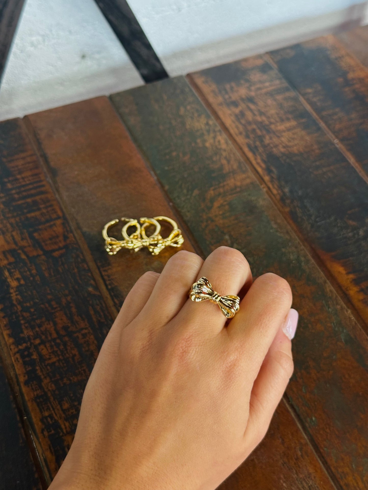 Gold Bow Ribbon Ring