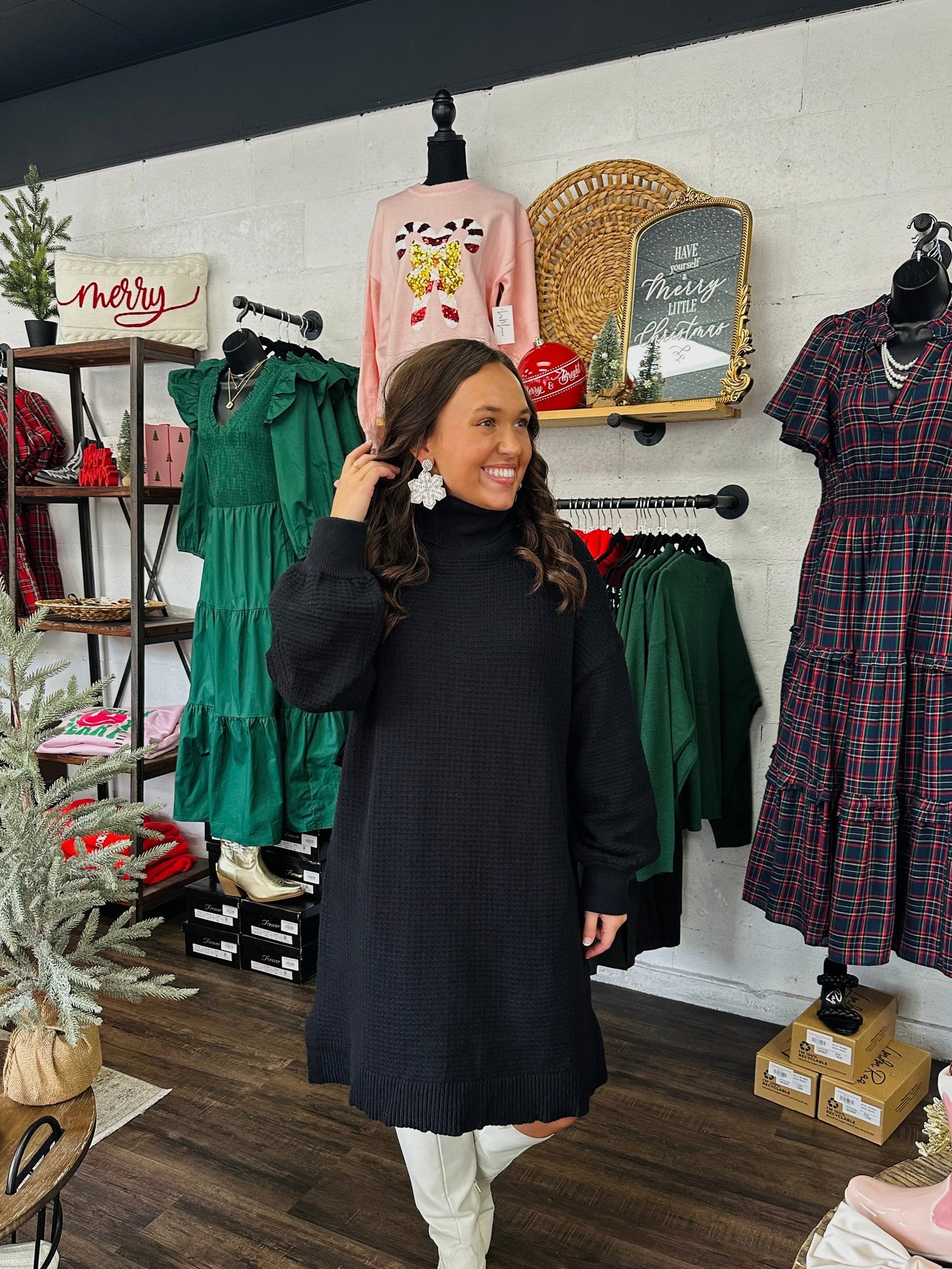 The Bree Black Sweater Dress