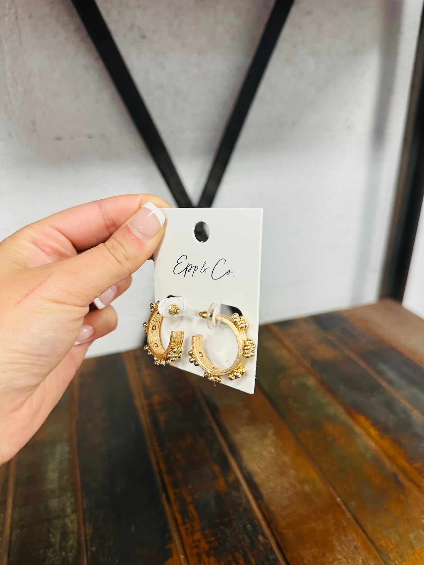 Mini Gold Flower Hoops
