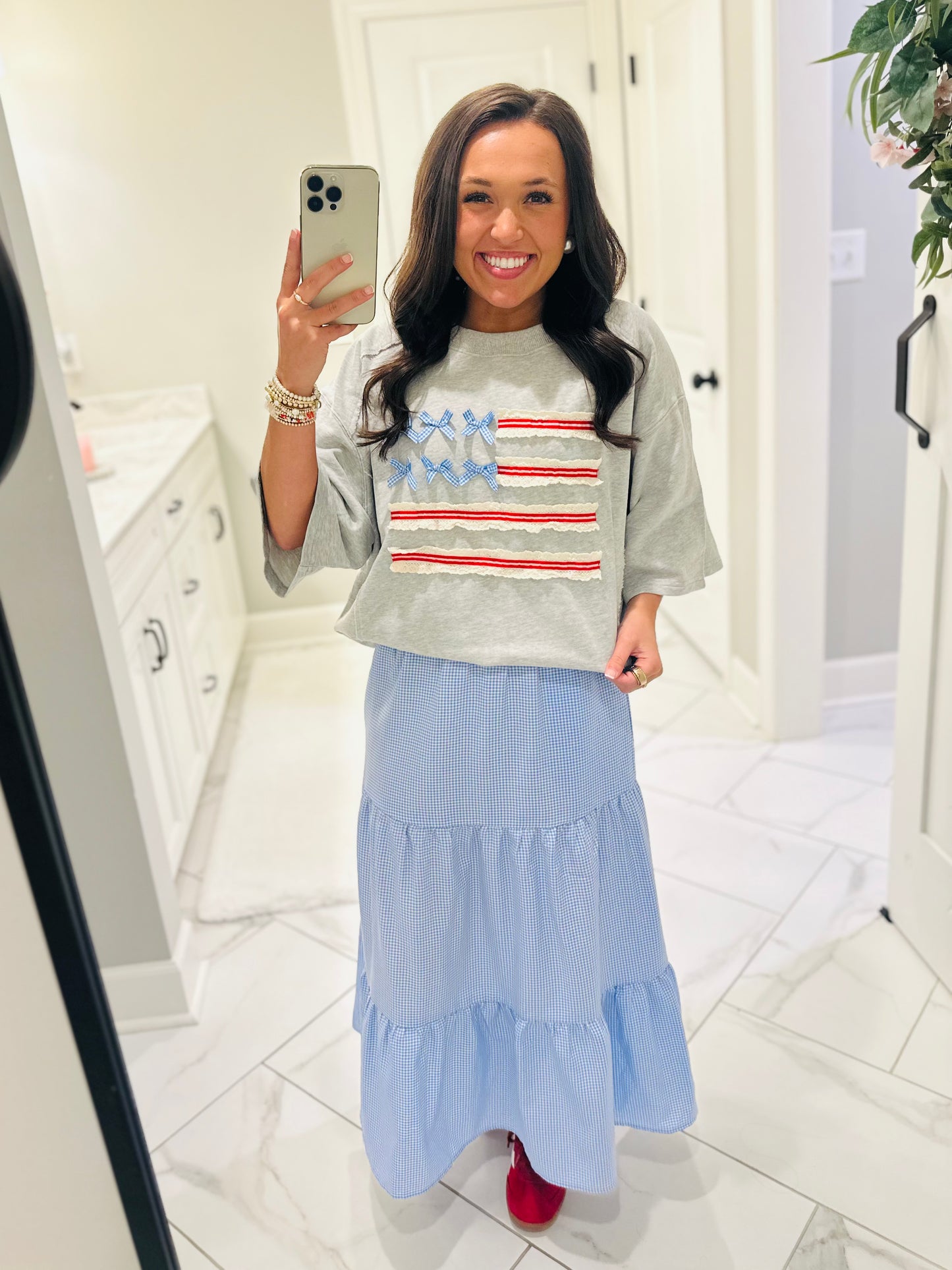 The American Flag Terry Knit Top