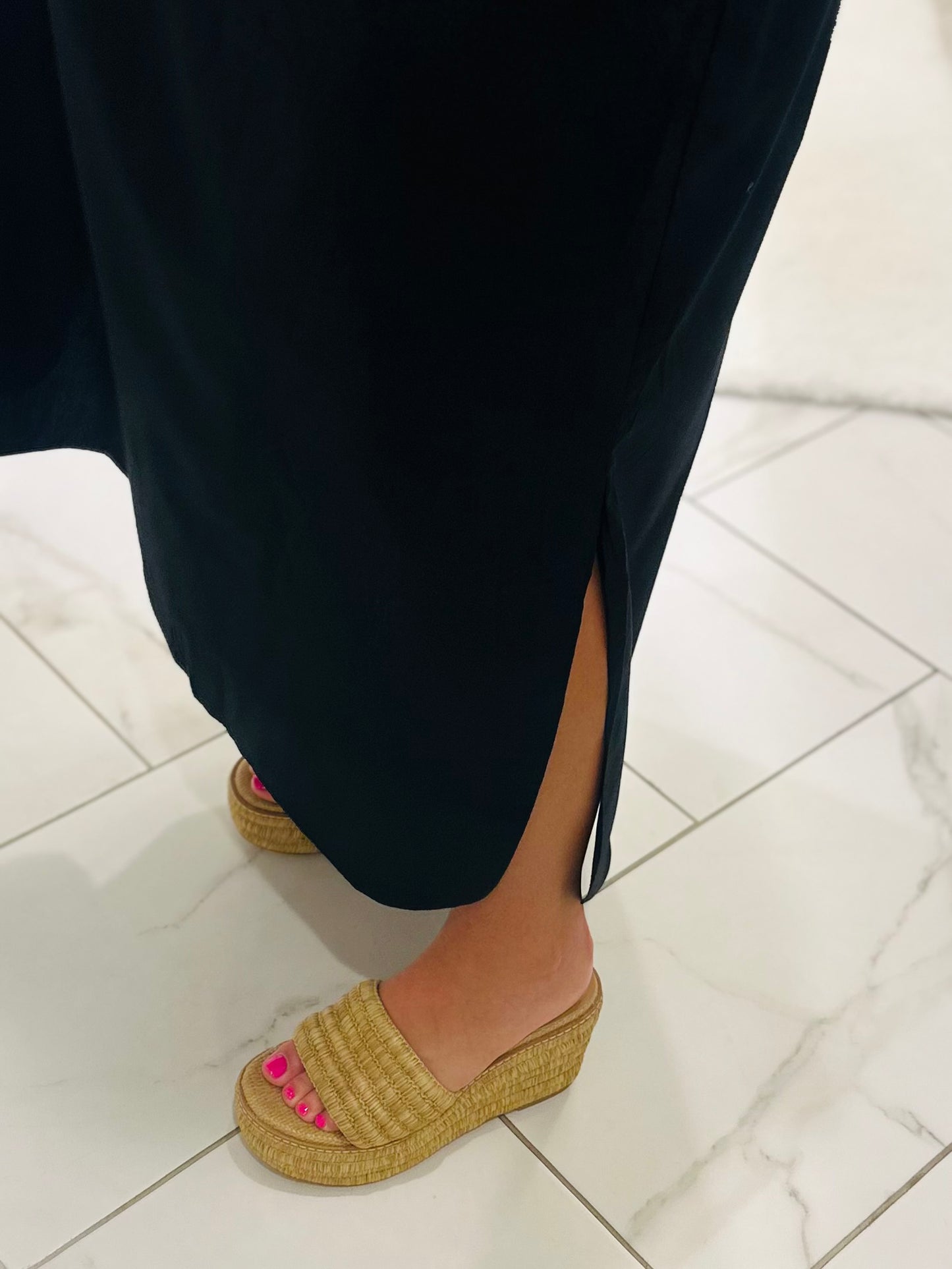 The Delaney Black Midi Dress