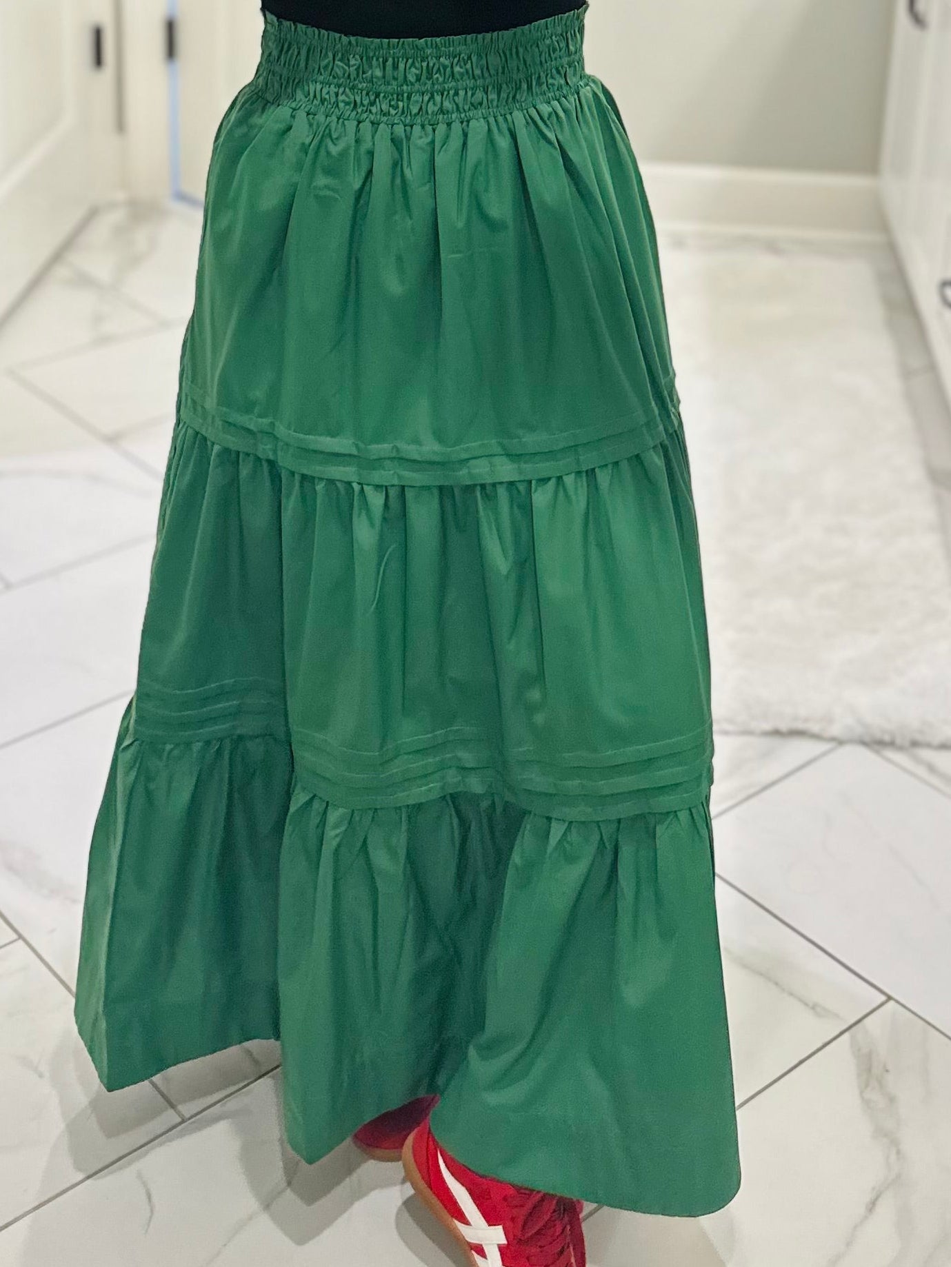 The Ruth Forest Green Maxi Skirt