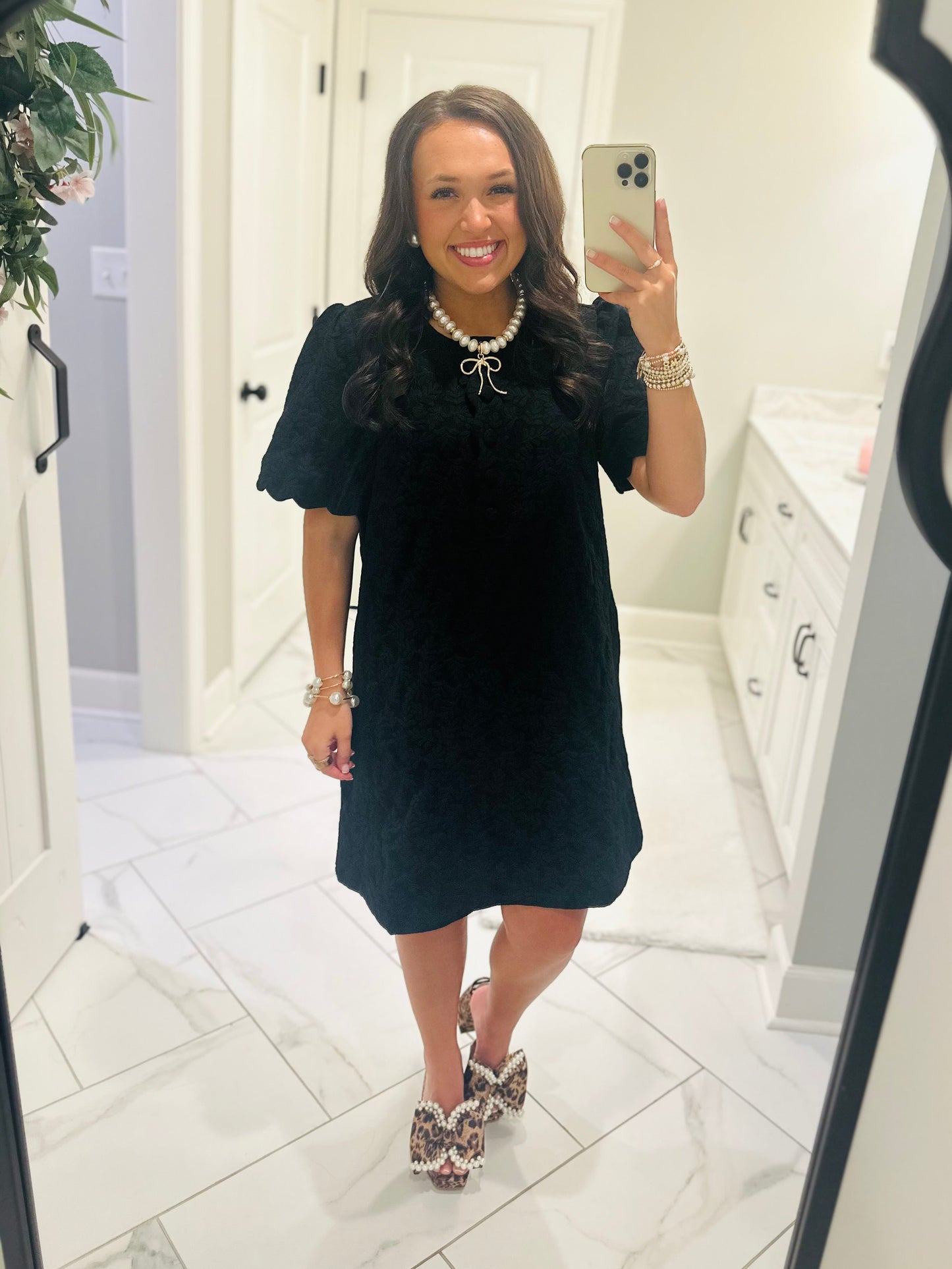 The Baylor Black Jacquard Dress