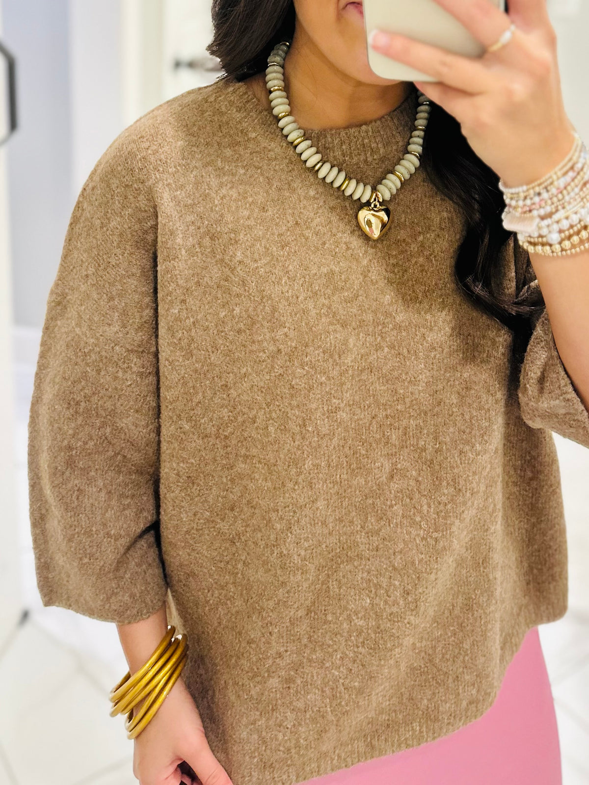 The Harlow Camel Sweater Top