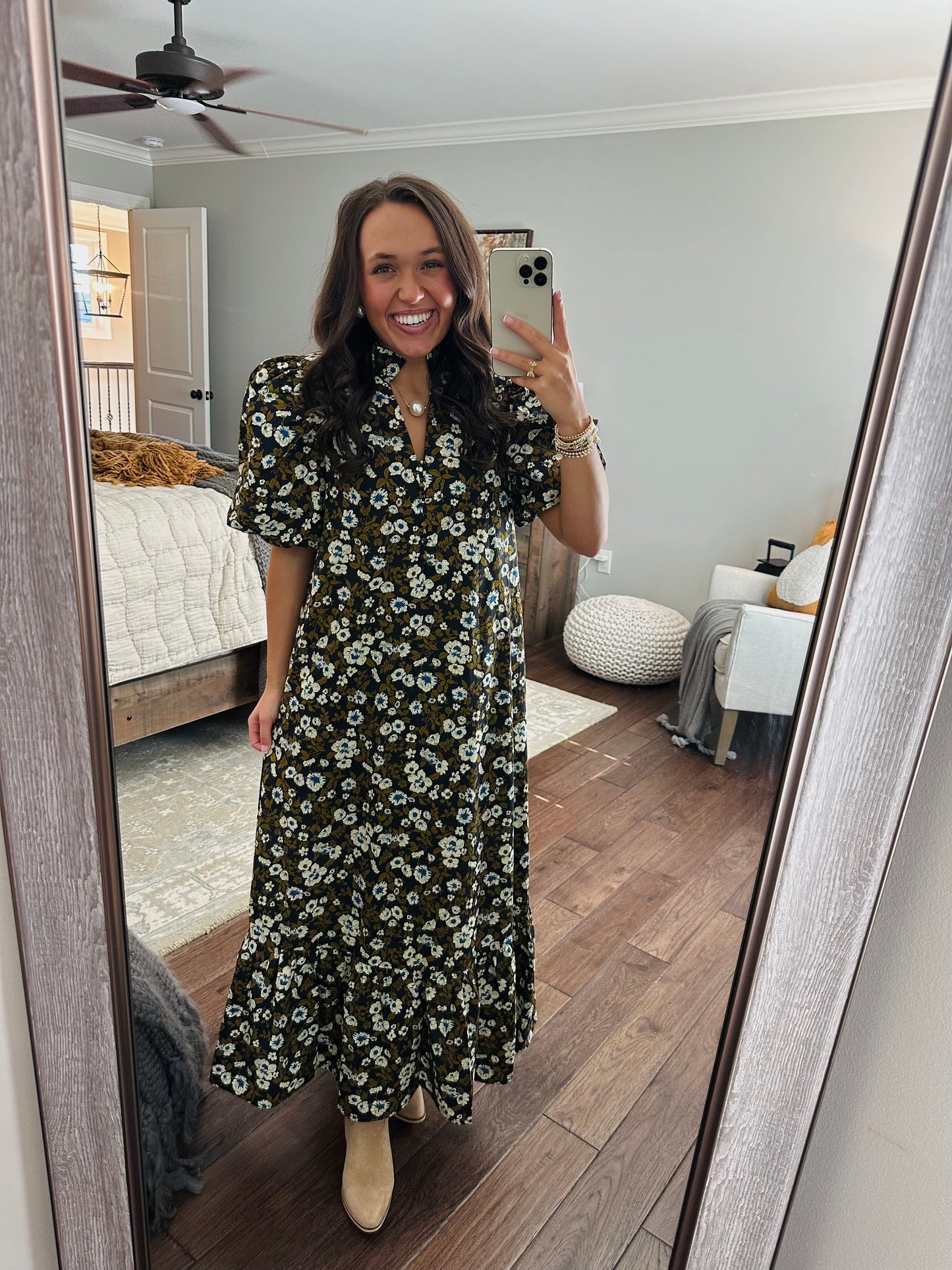 The Mila Navy Floral Maxi Dress