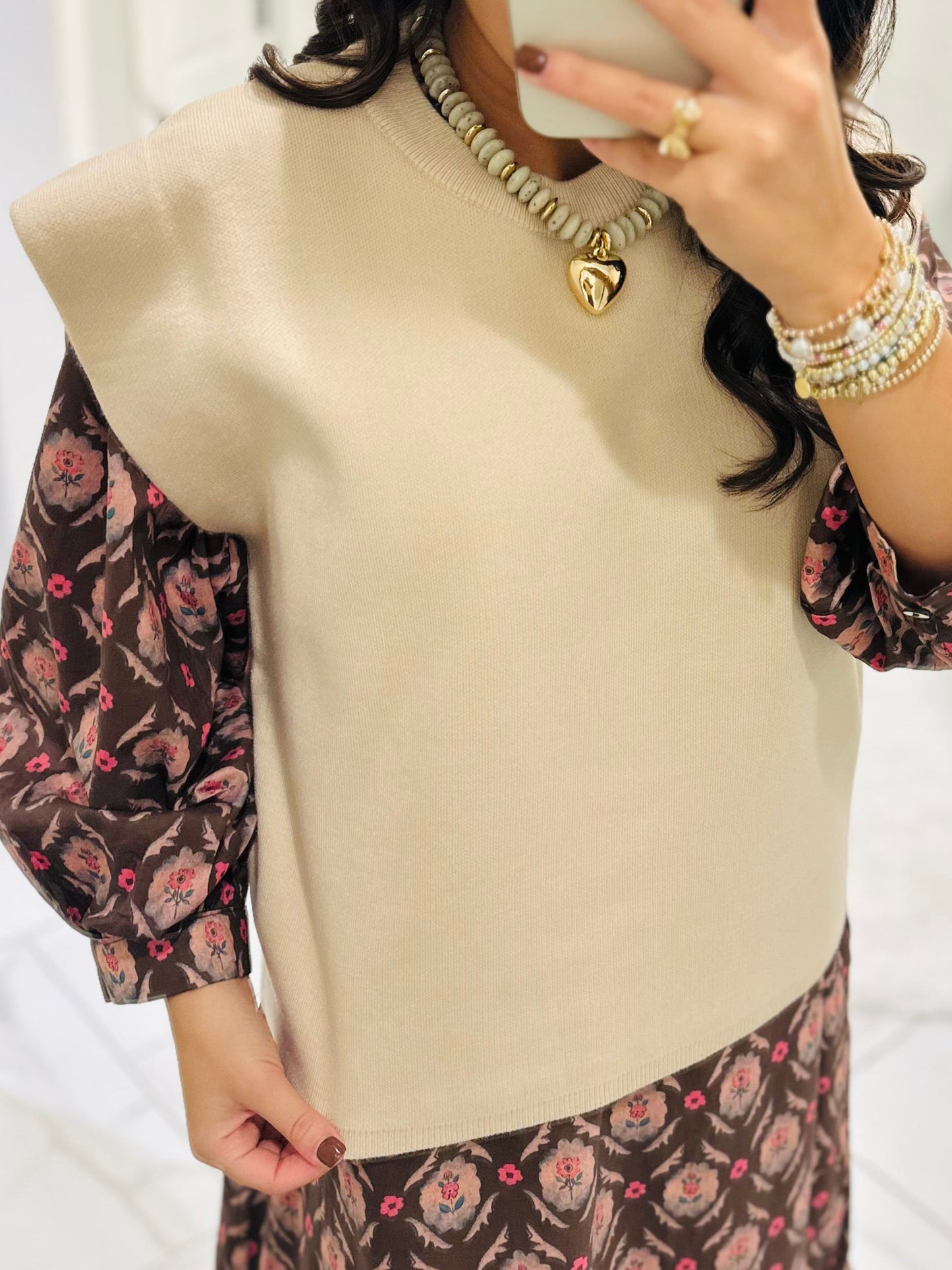 The Jane Beige Sweater Top