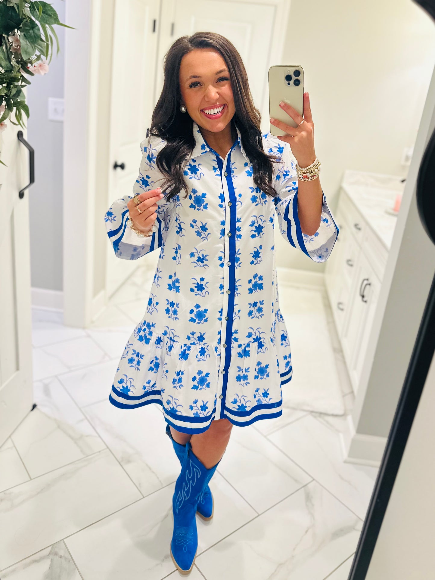 The Betsy Blue Floral Dress