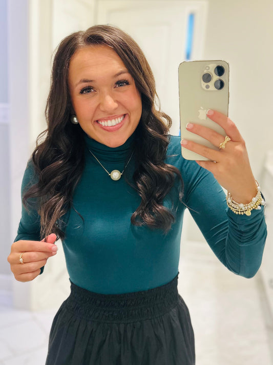 The Hunter Green Long Sleeve Turtleneck Top