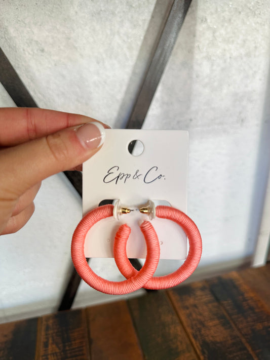 Light Pink Thread Hoops