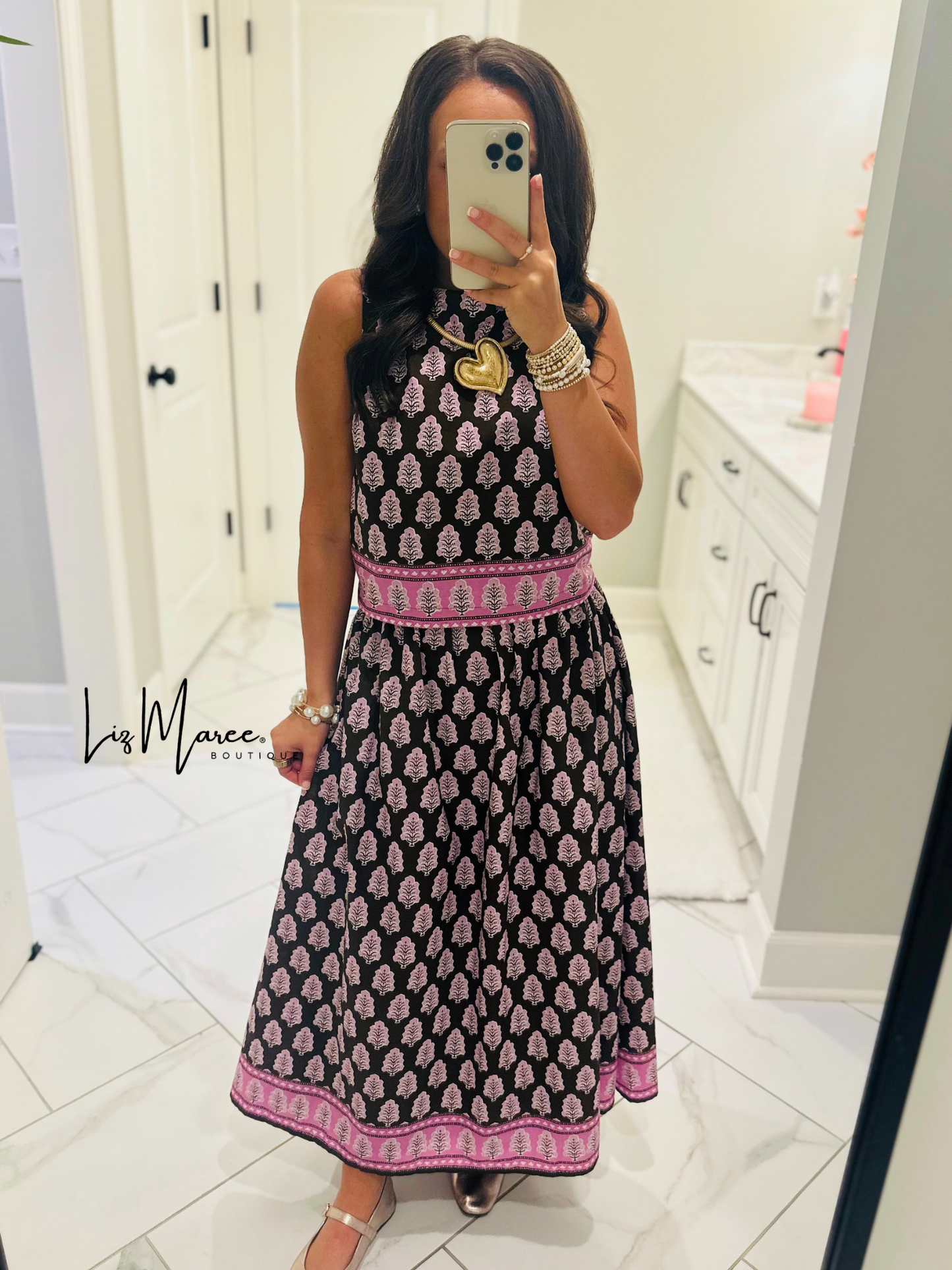 The Natalie Brown Floral Midi Skirt