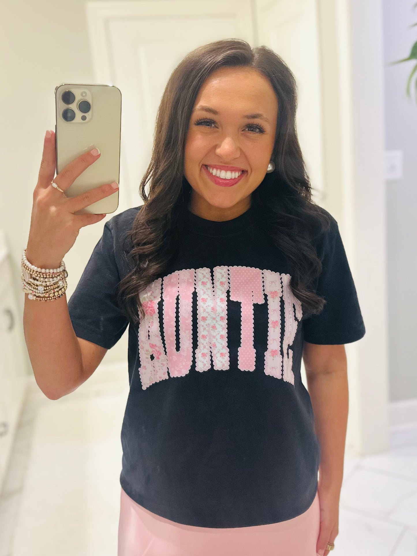 The Auntie Pink Pastel Coquette Tee